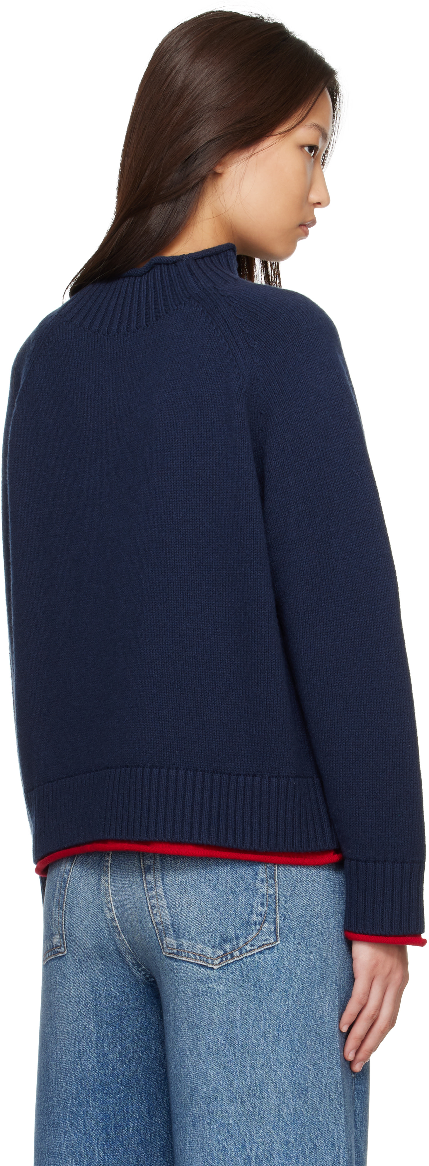 rag & bone - Pull Hazel bleu marine à col droit