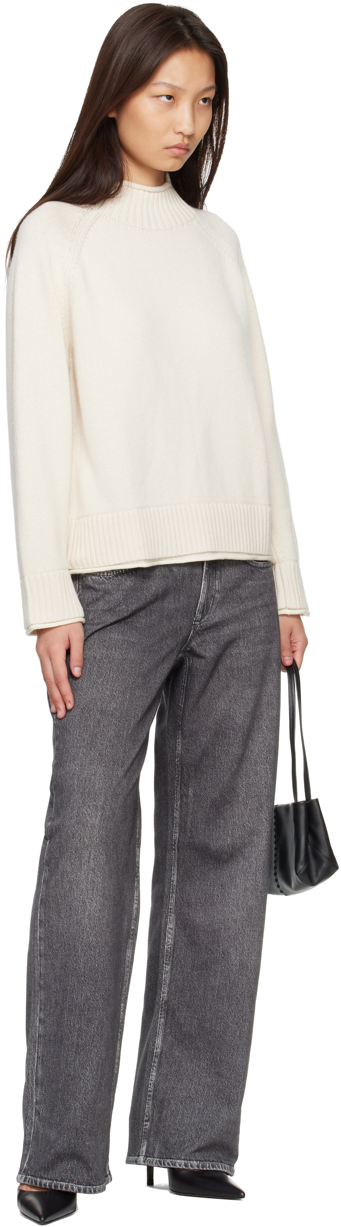 rag & bone - Pull Hazel blanc cassé à col droit