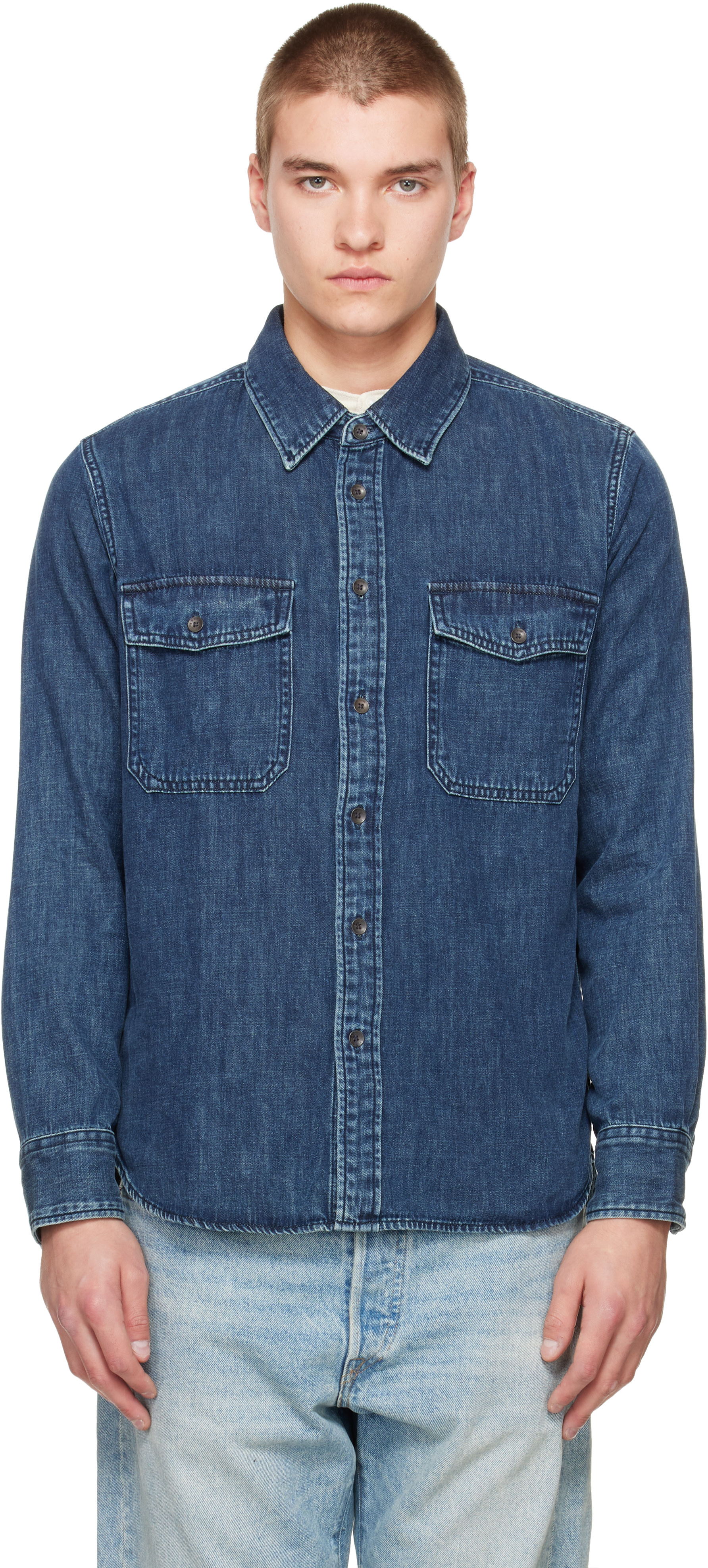 rag & bone - Blue CPO Denim Shirt