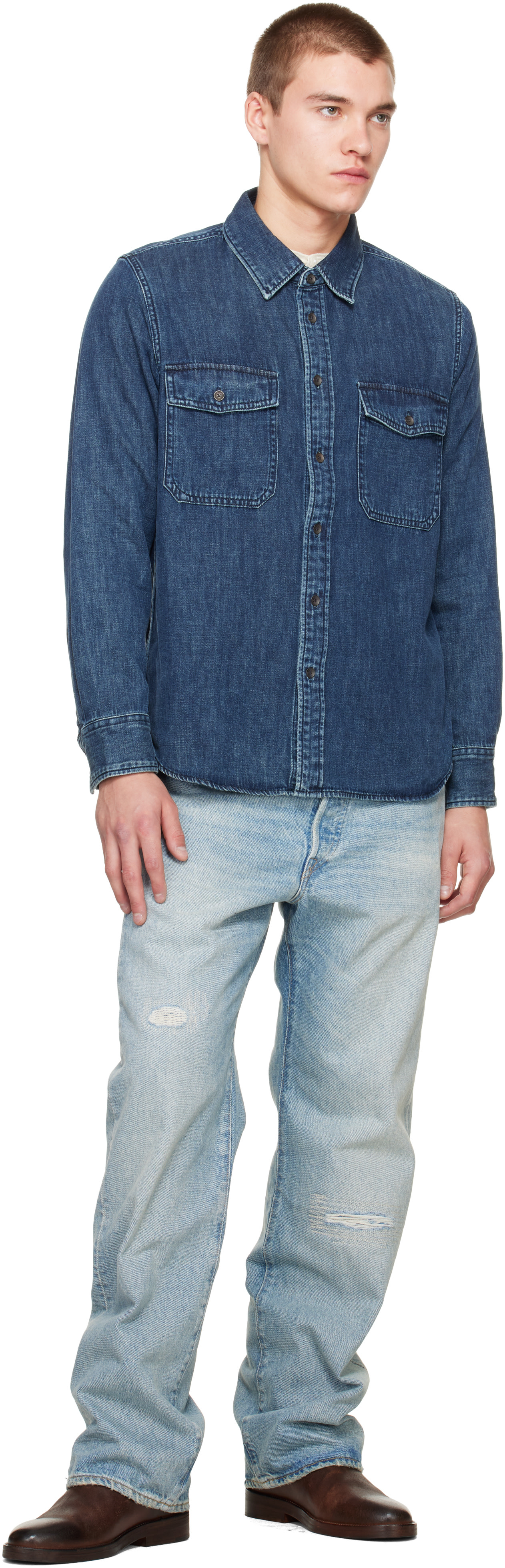 rag & bone - Blue CPO Denim Shirt