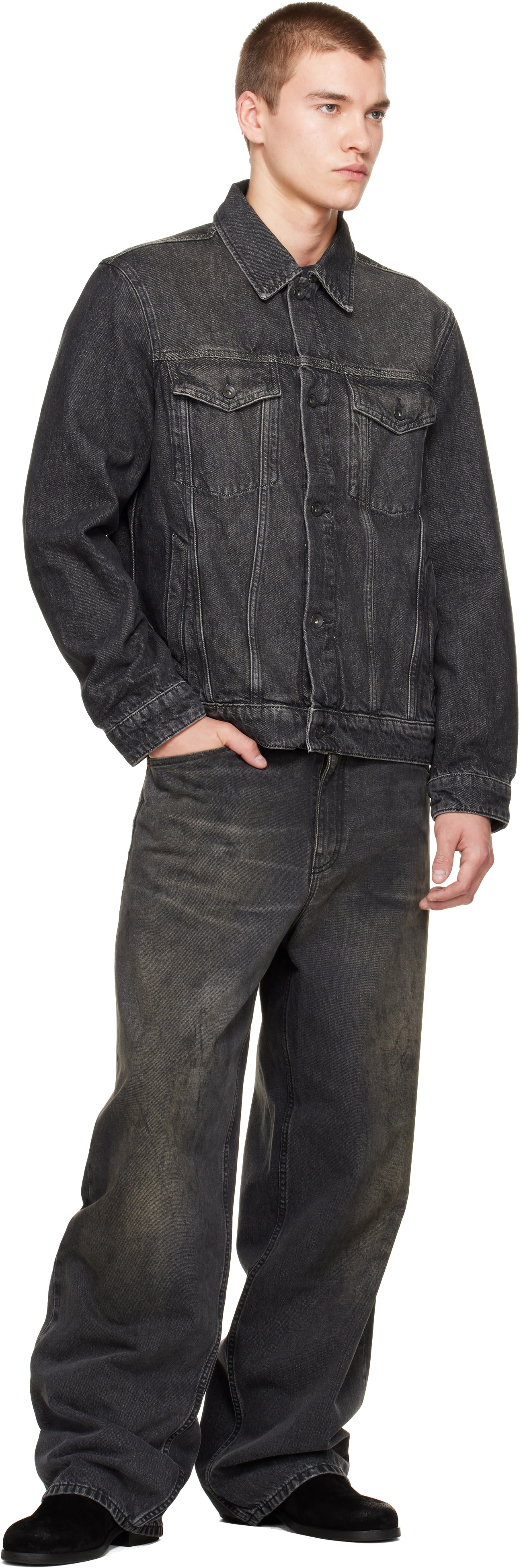 rag & bone - Black rb 3 Trucker Denim Jacket