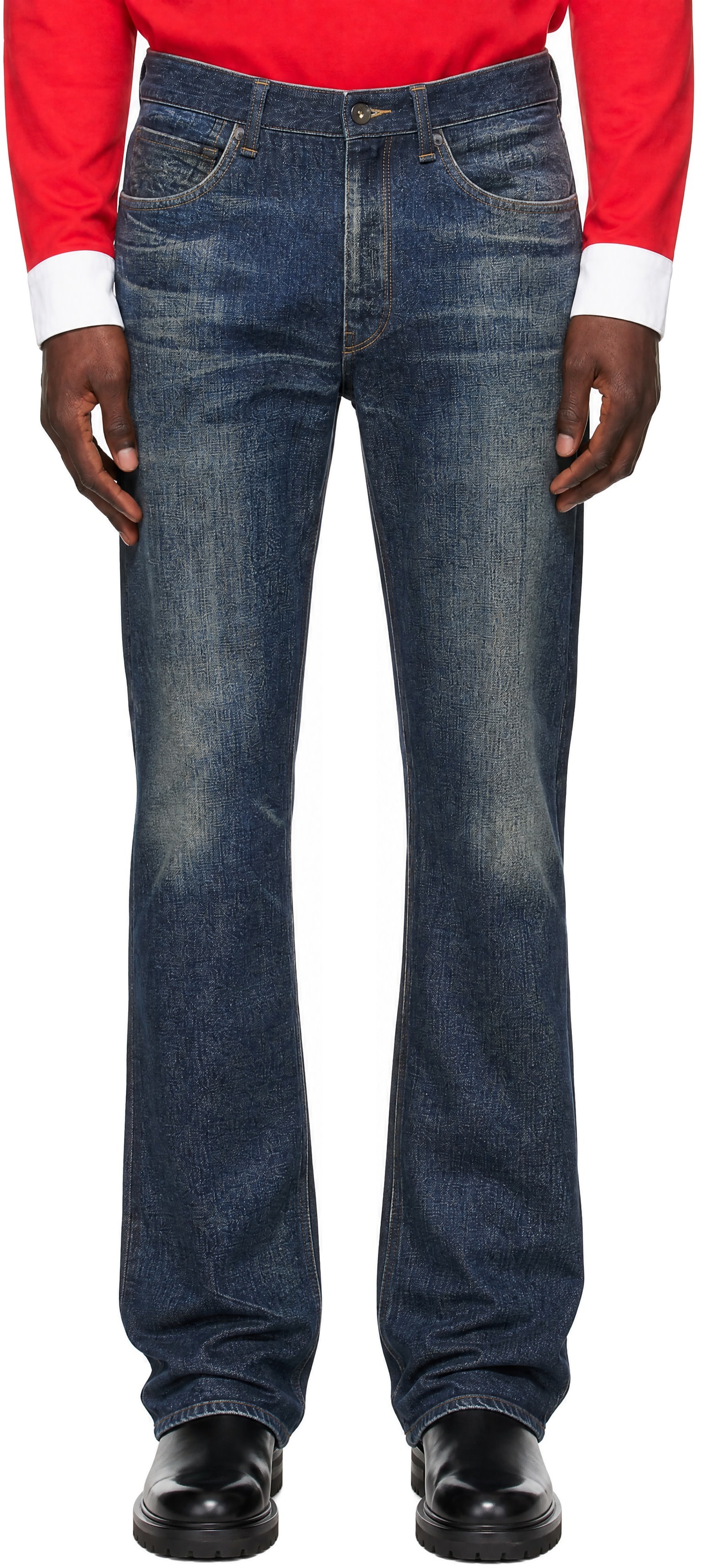 rag & bone: Blue rb Miramar Fit 4 Straight Trousers | SSENSE Canada