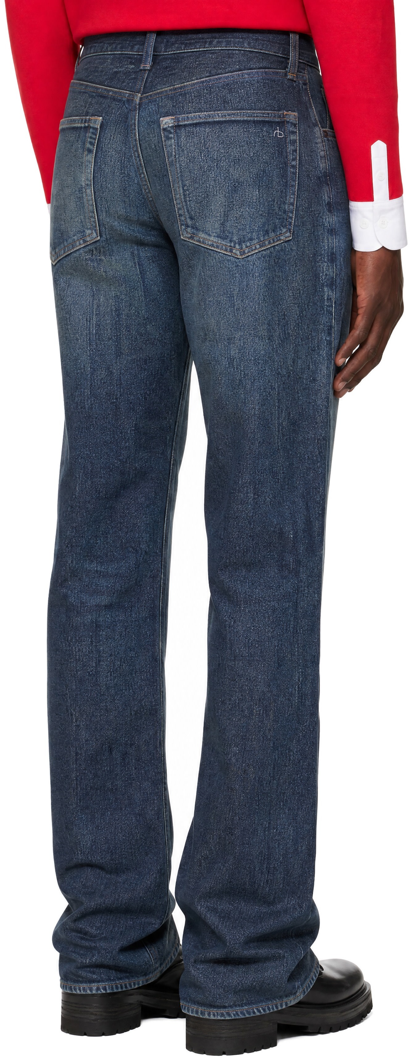 rag & bone: Blue rb Miramar Fit 4 Straight Trousers | SSENSE Canada