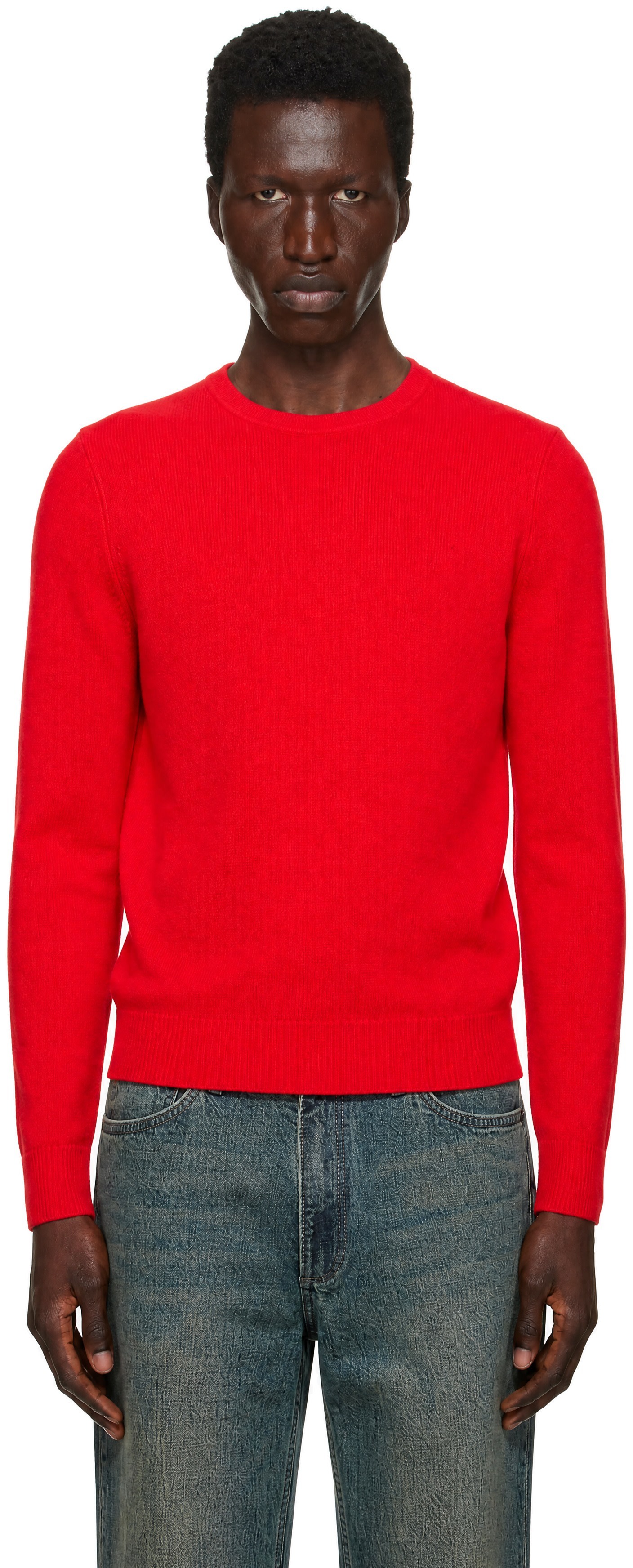 rag & bone - Pull Vernon rouge en cachemire