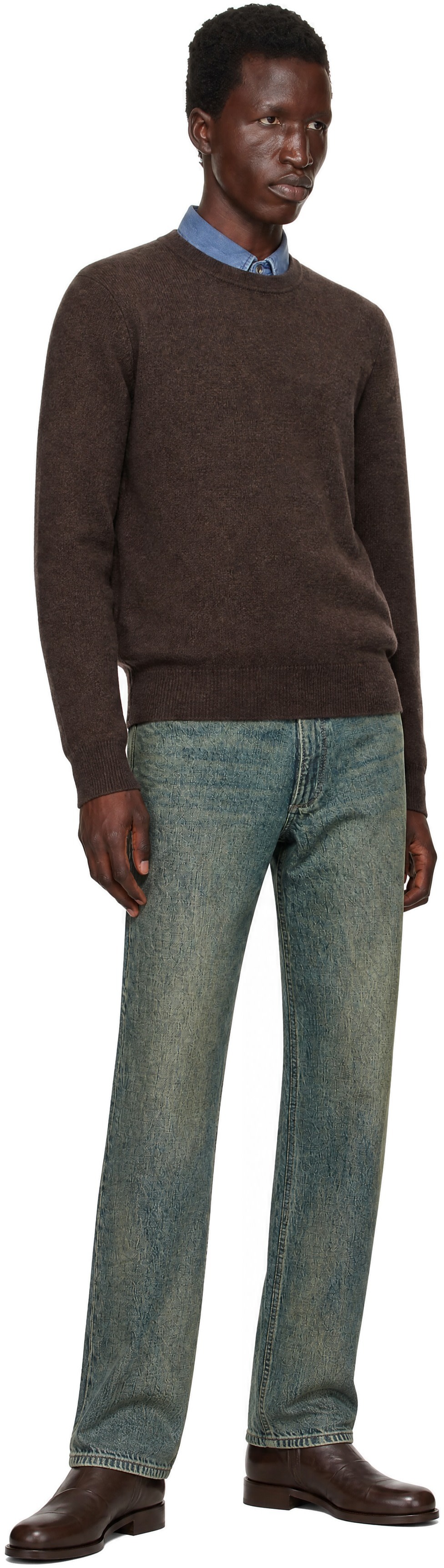 rag & bone - Pull Vernon brun en cachemire