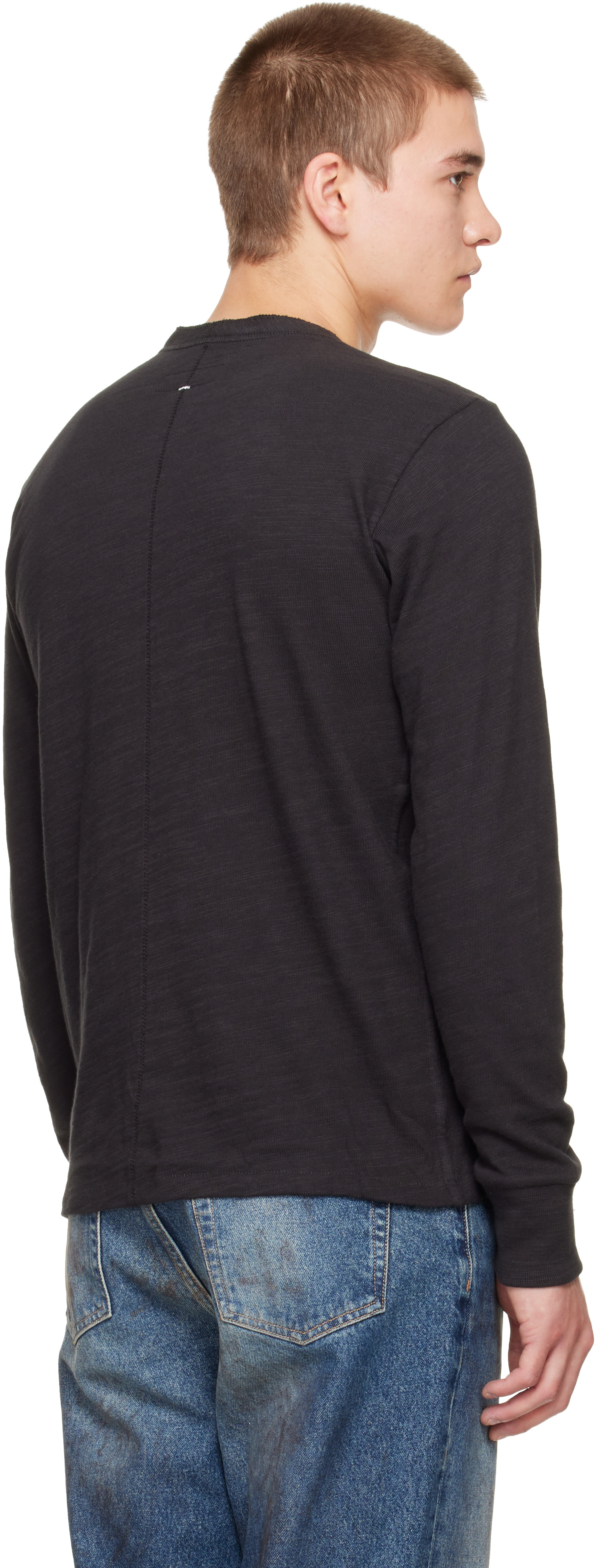 rag & bone - Black Classic Slub Henley