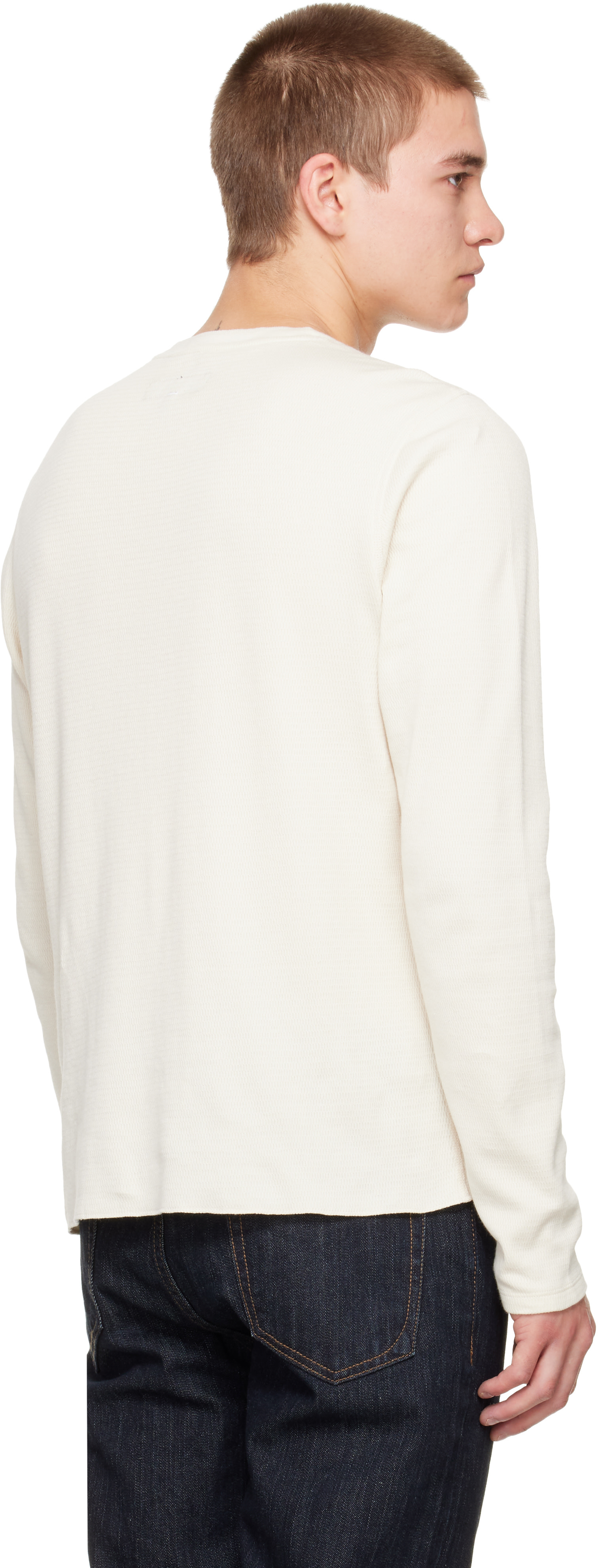 rag & bone - Off-White Classic Textured Knit Henley