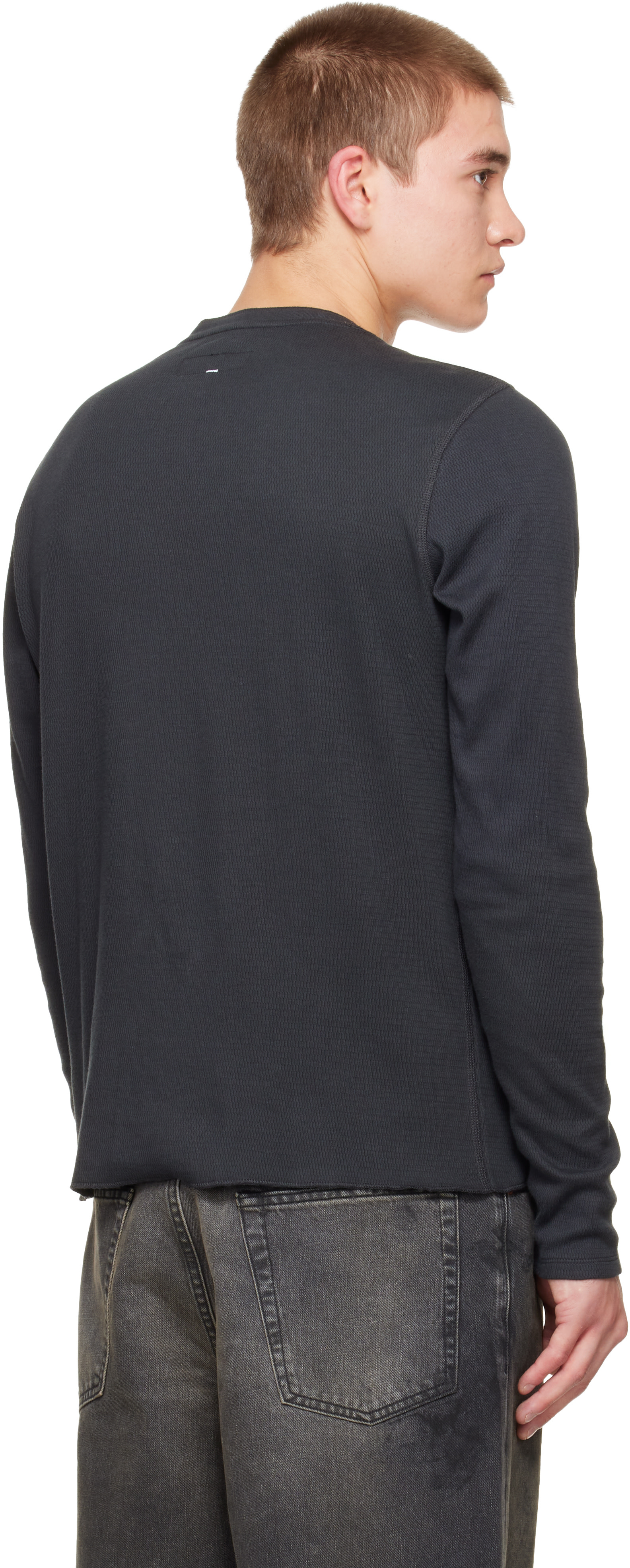 rag & bone - Black Classic Textured Knit Henley