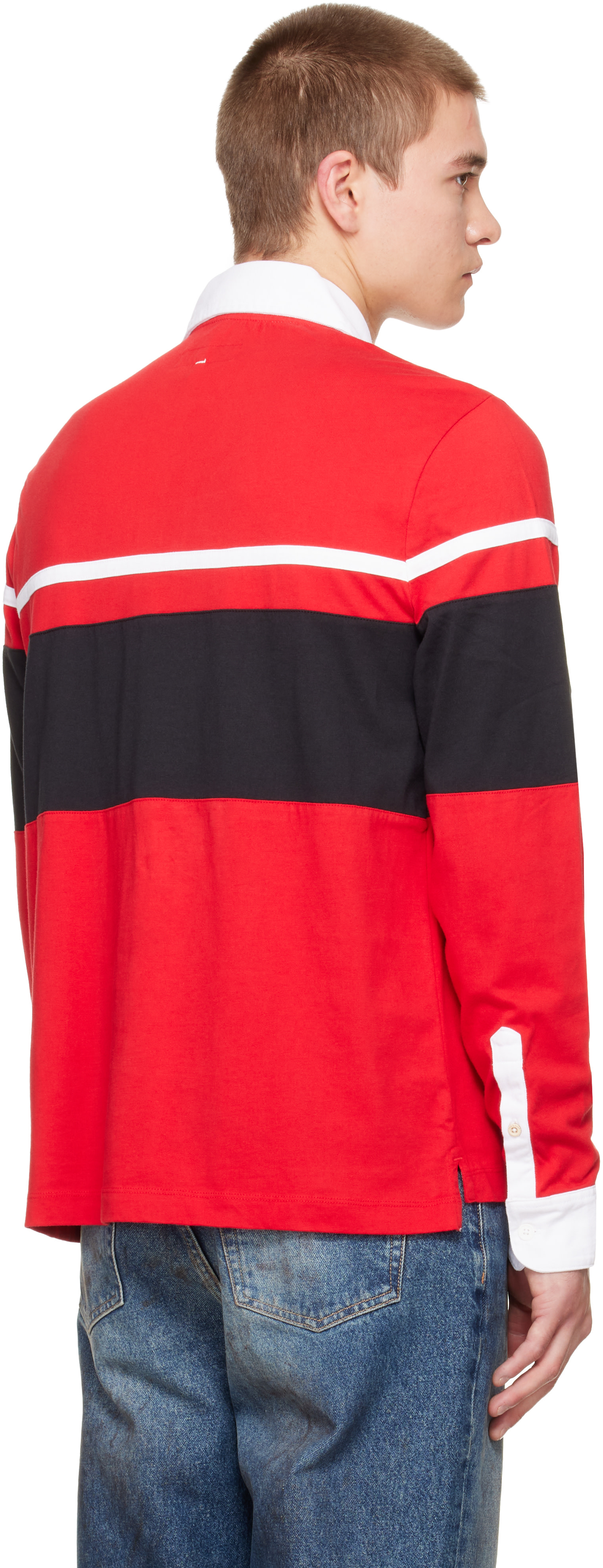 rag & bone - Red Striped Rugby Polo
