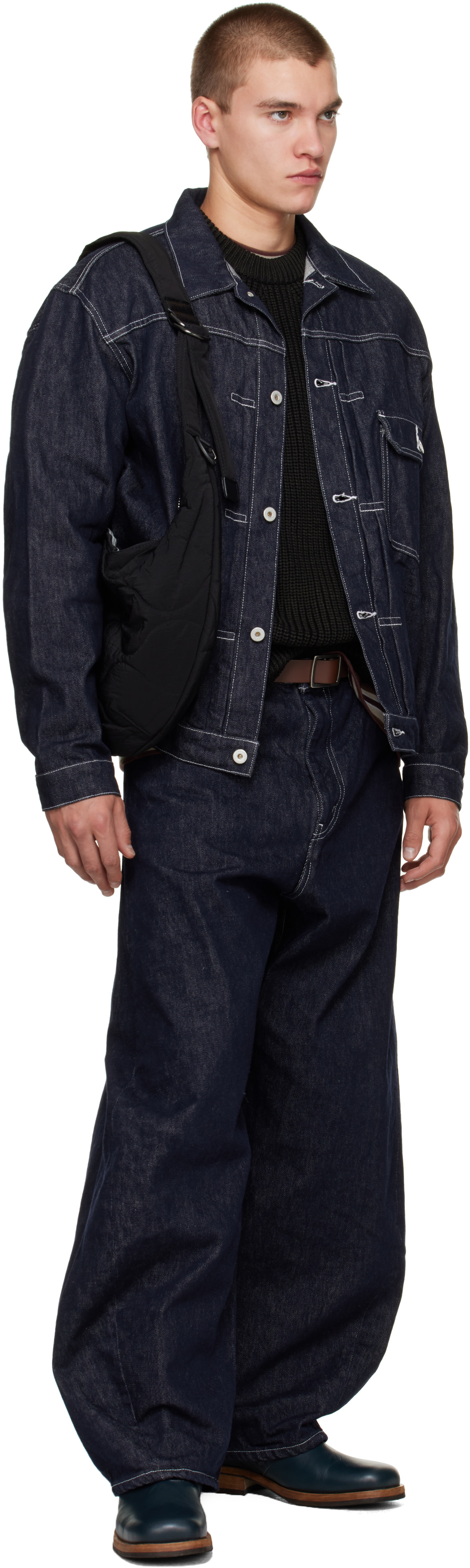 comme des garçons homme messenger bag Comme des Garçons Homme: Black Nylon Ripstop Messenger Bag | SSENSE