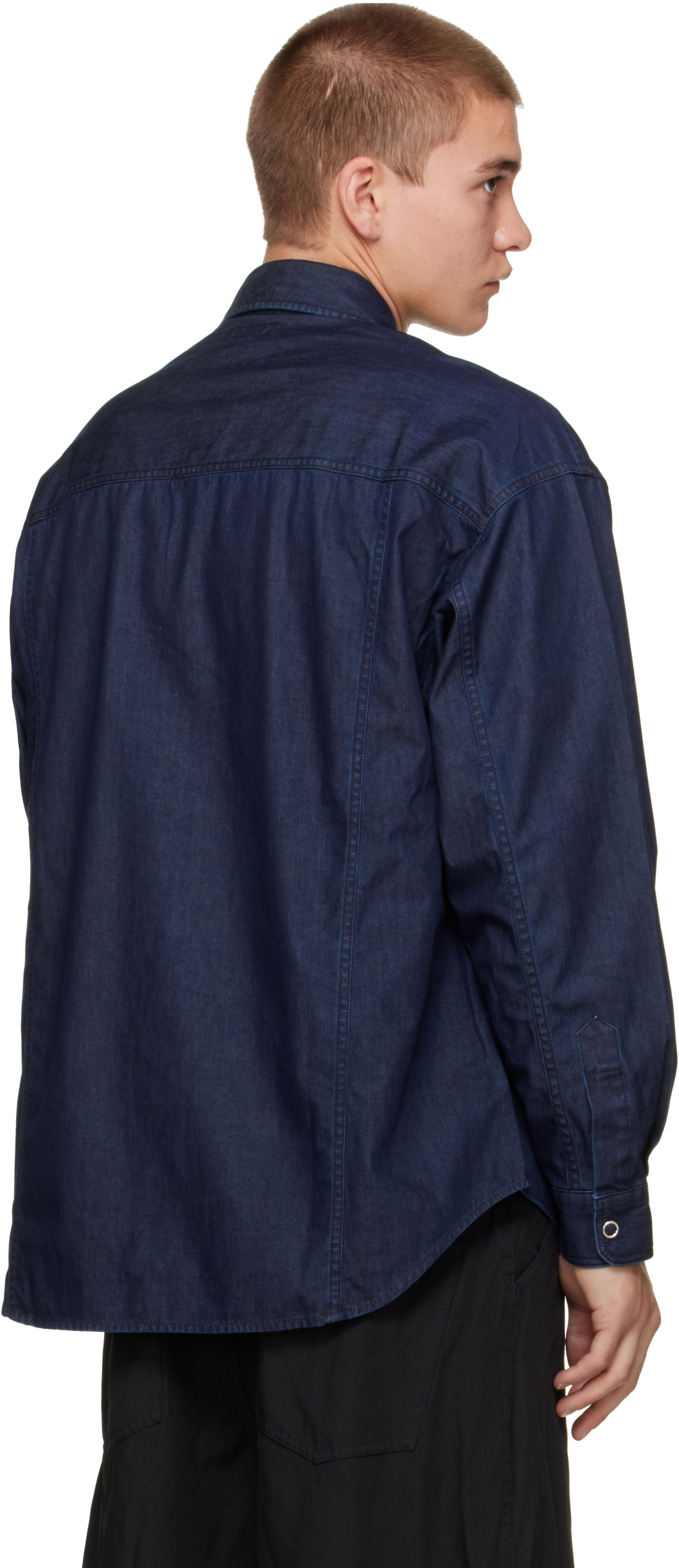 Comme des Garçons Homme - 네이비 라이트오즈 라미네이트 데님 재킷