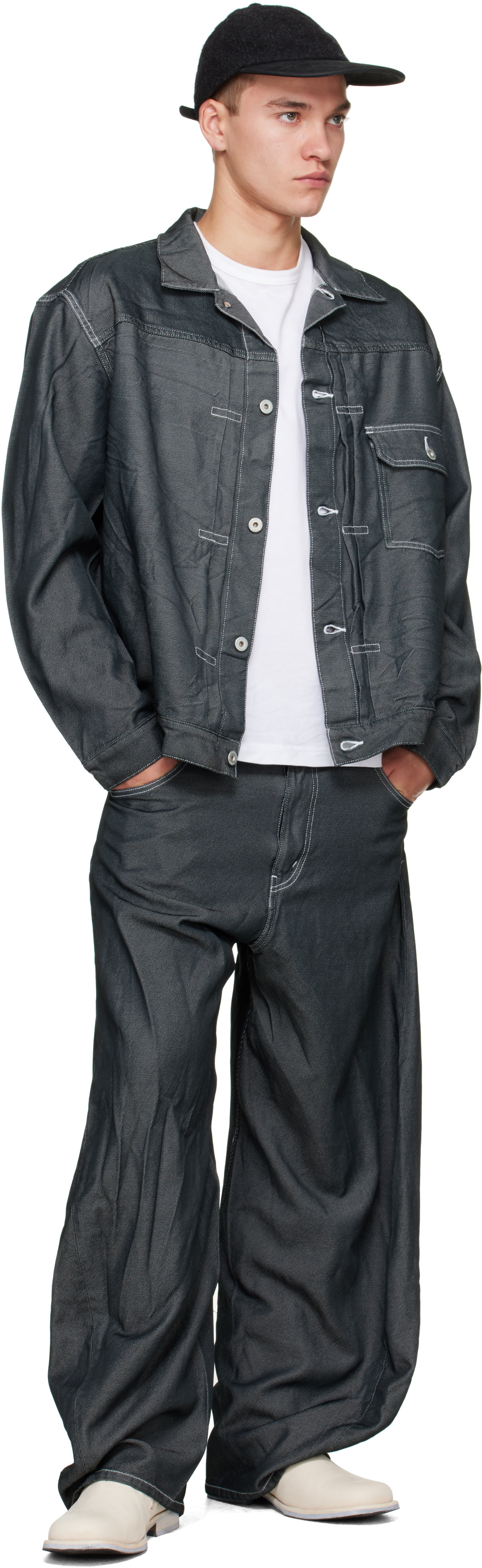 Comme des Garçons Homme - Gray Polyester Denim Jacket