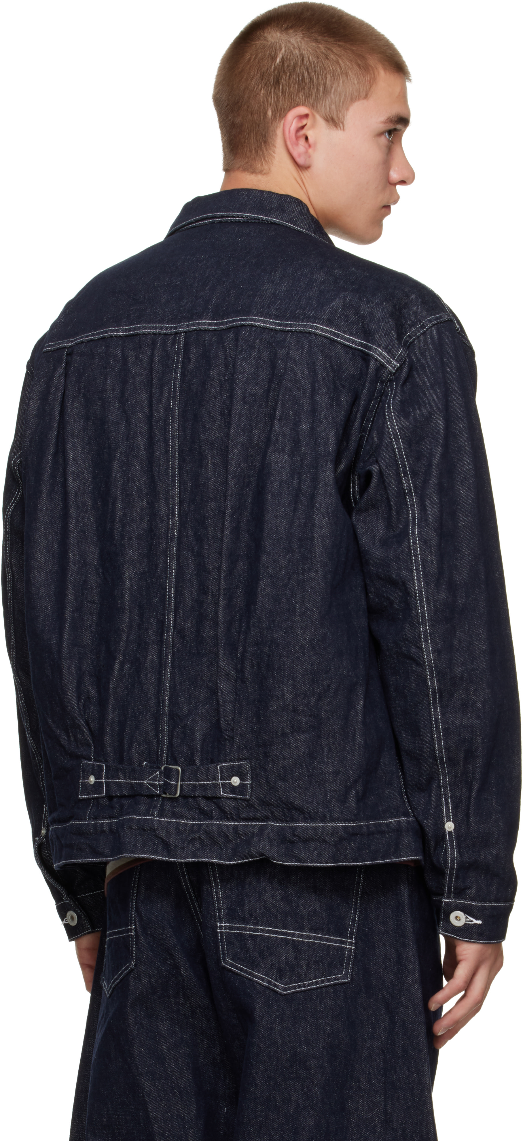 Comme des Garçons Homme - 네이비 리액티브 데님 재킷