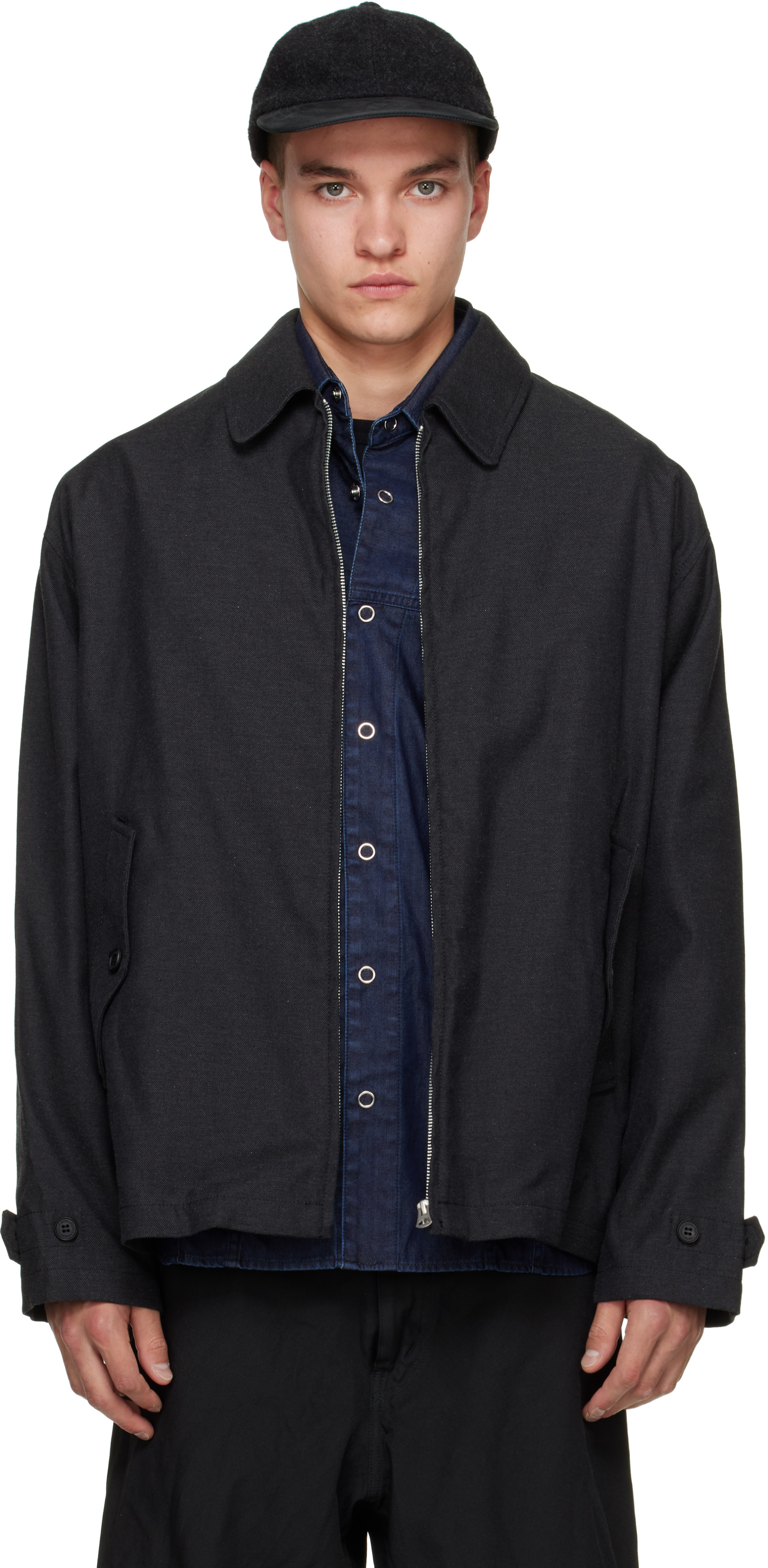 comme des garcons homme コットンジャケット Comme des Garçons Homme: グレー コットン ウール サージ ジャケット