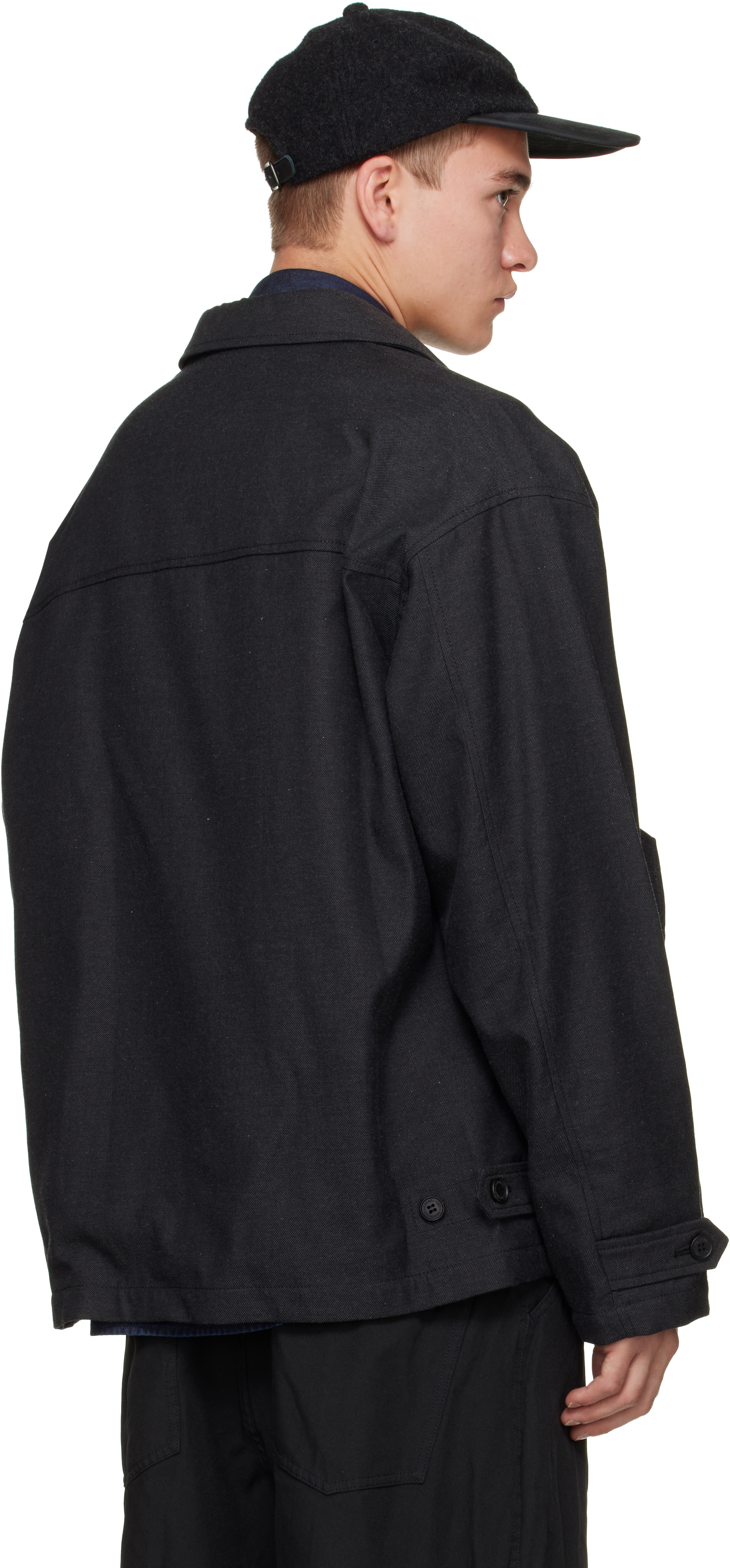ジ*ー様 COMME des GARÇONS ショート丈 ウールジャケット ボレ Comme des Garçons Homme: グレー コットン ウール サージ ジャケット