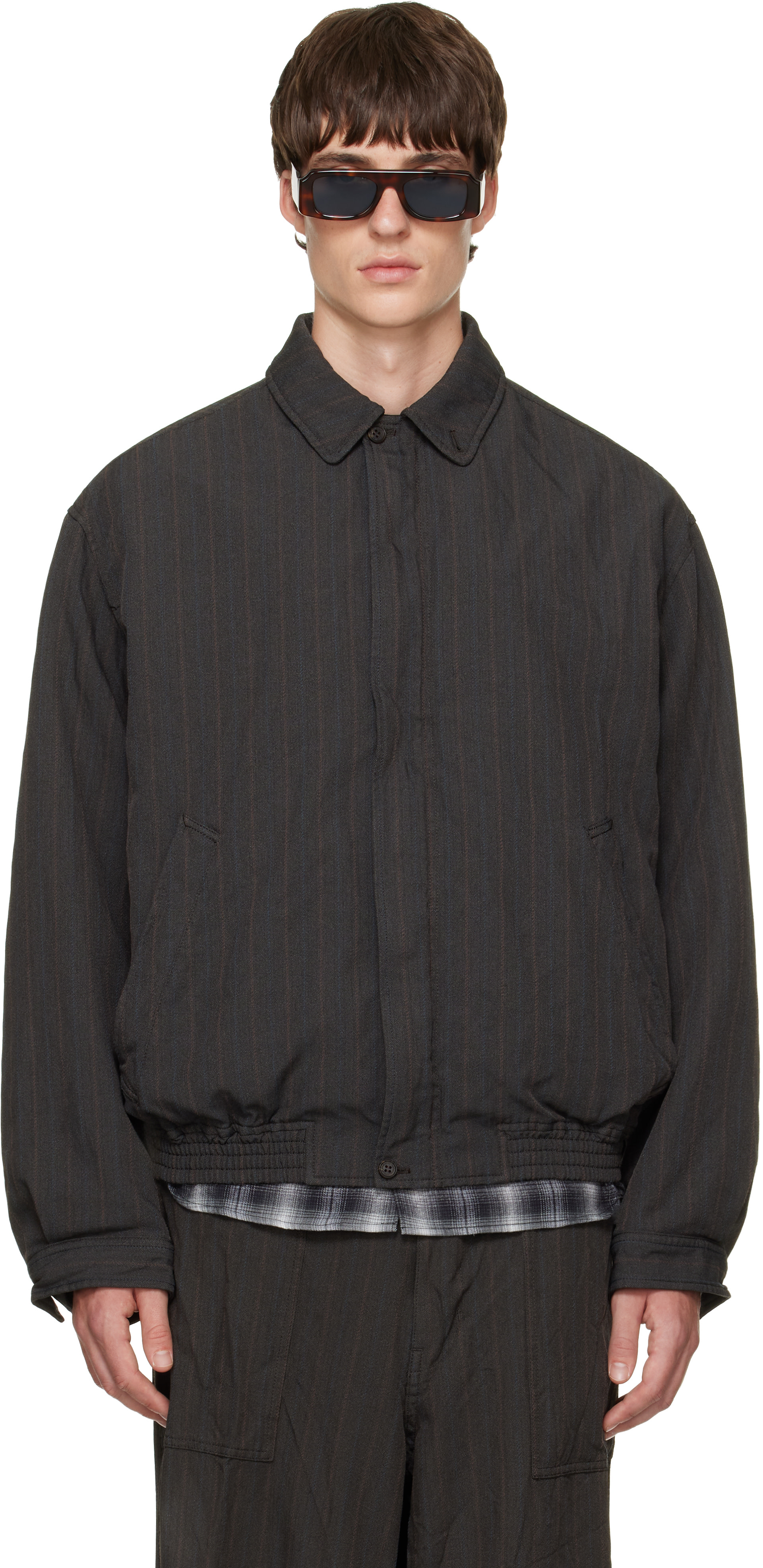 Comme des Garçons Homme - ブラウン ヘリンボーン ストライプ ジャケット