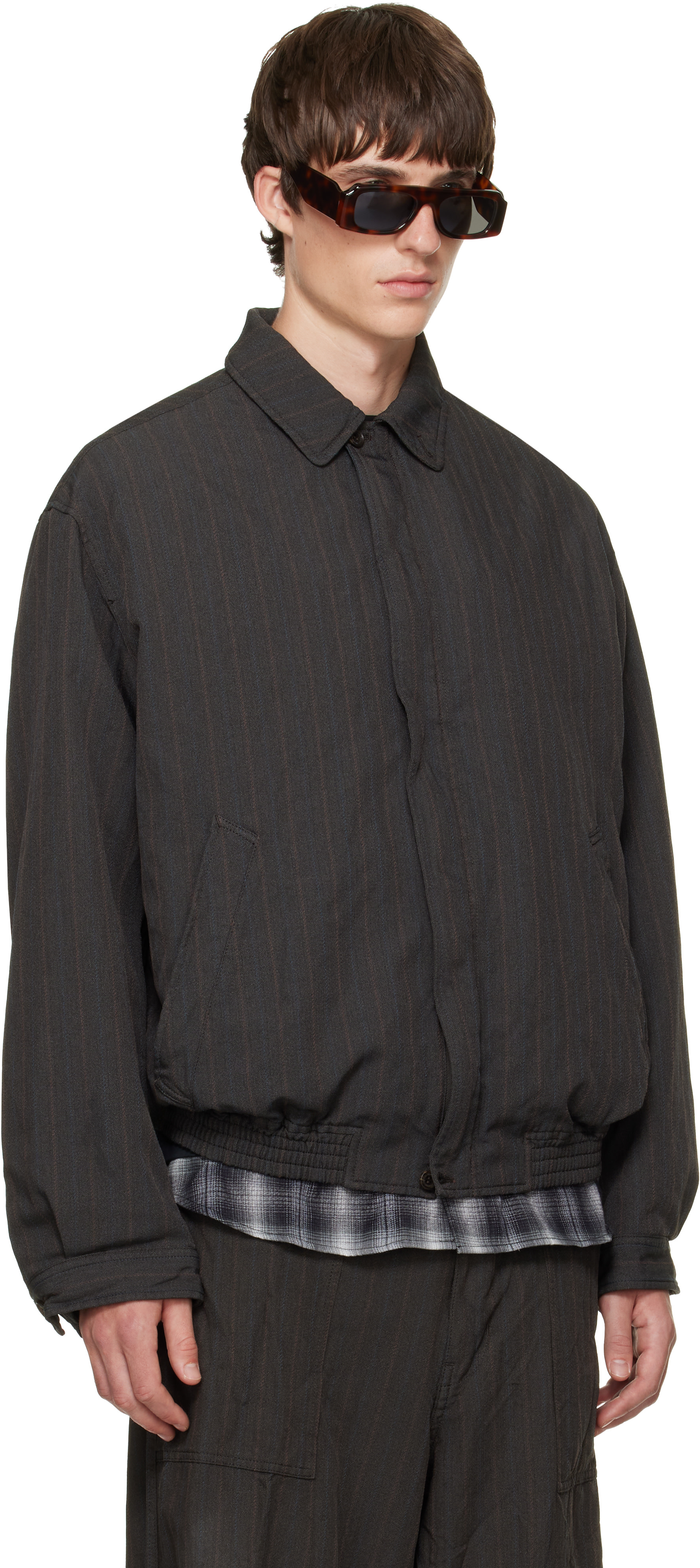 Comme des Garçons Homme - ブラウン ヘリンボーン ストライプ ジャケット