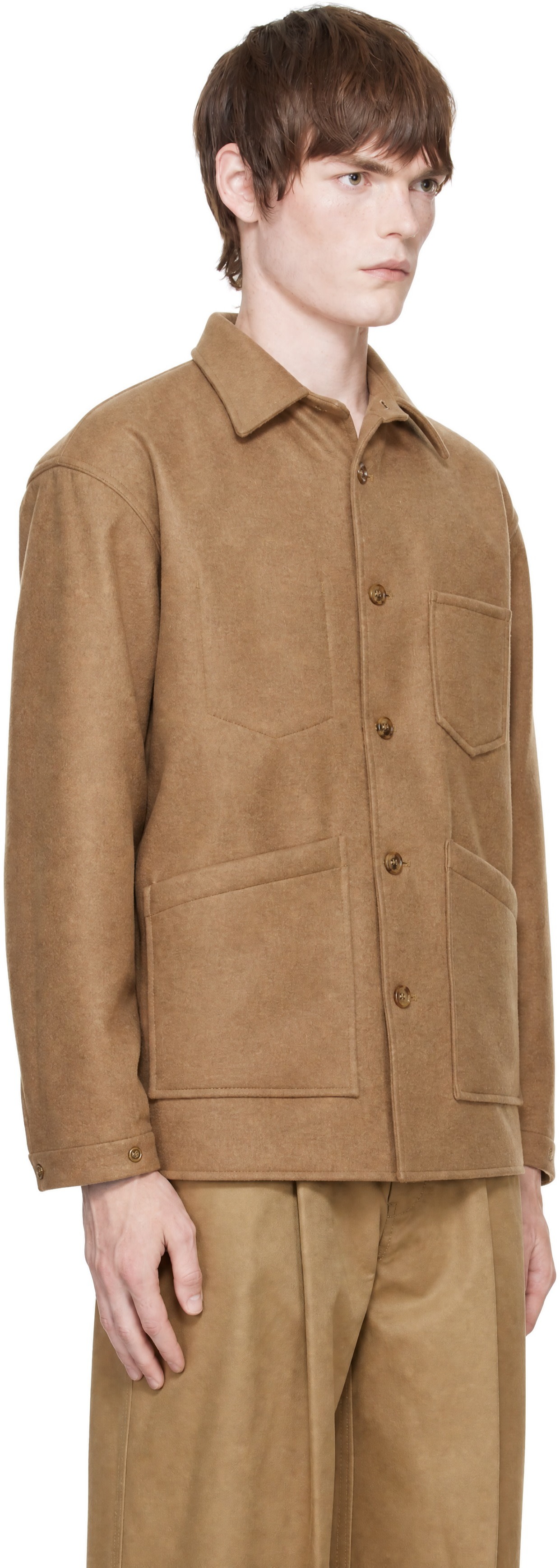 Comme des Garçons Homme - Tan Wool Beaver Bonding Jacket