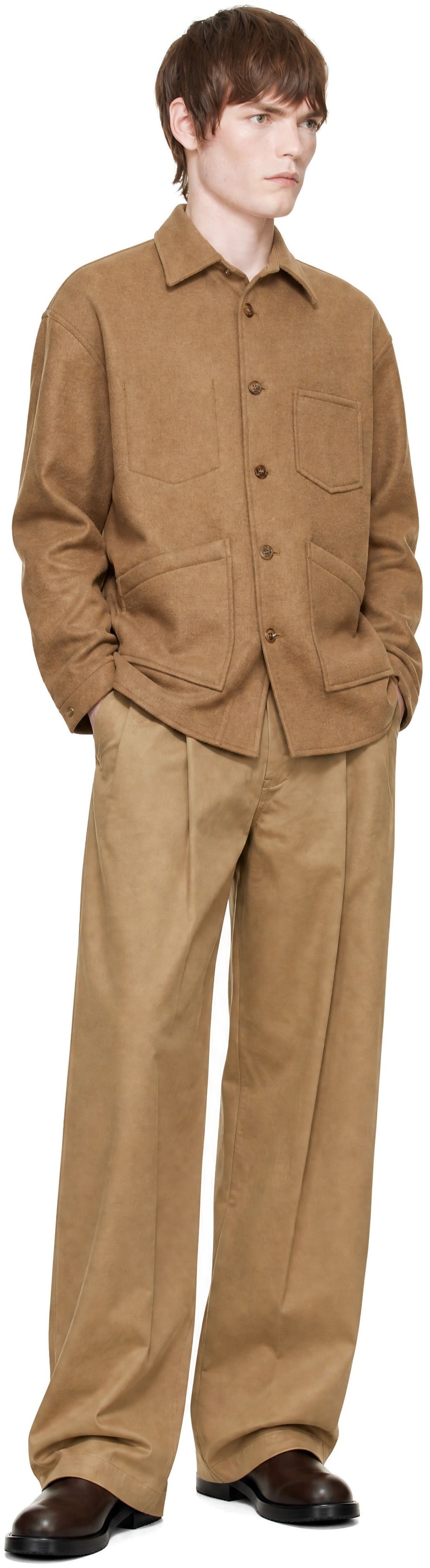Comme des Garçons Homme - Tan Wool Beaver Bonding Jacket