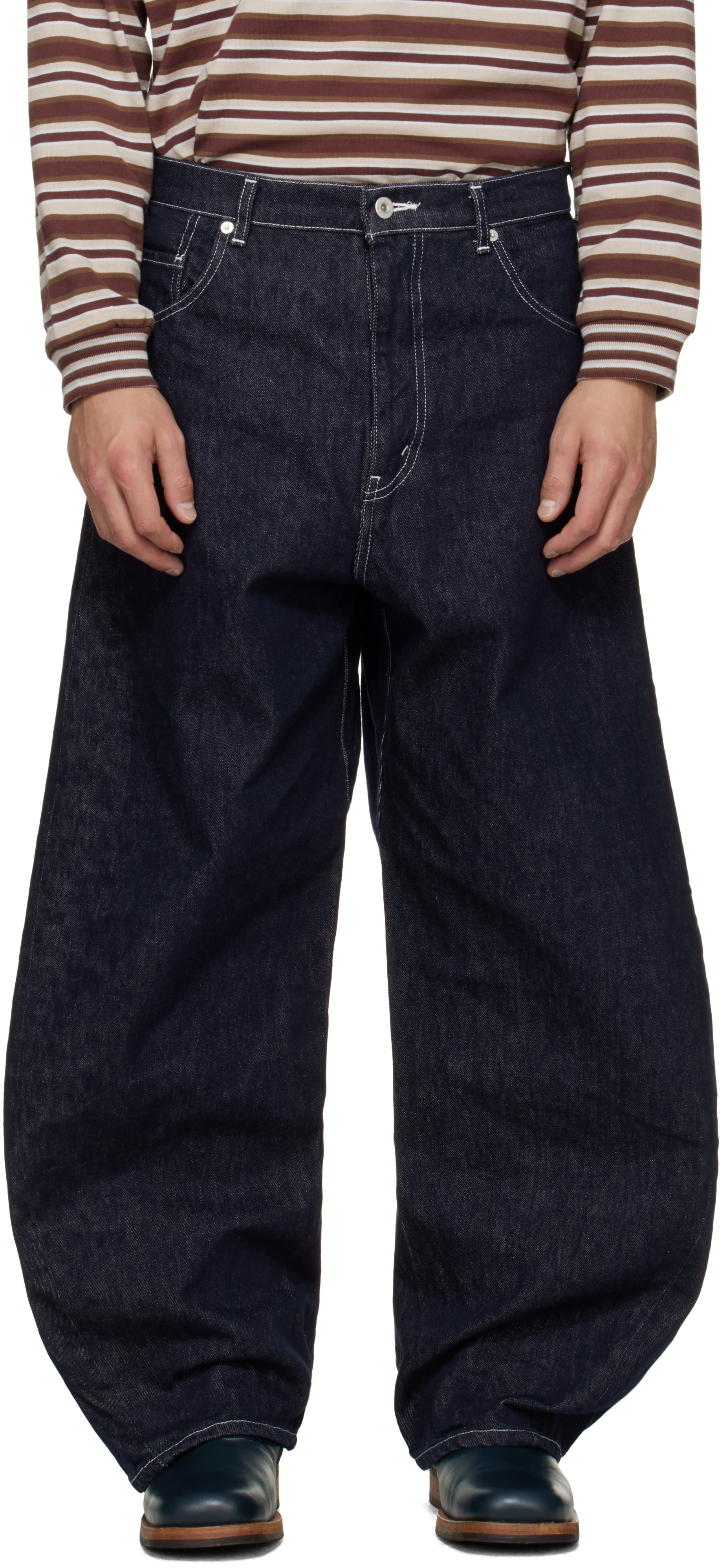 Comme des Garçons Homme: ネイビー Cotton Reactive ジーンズ