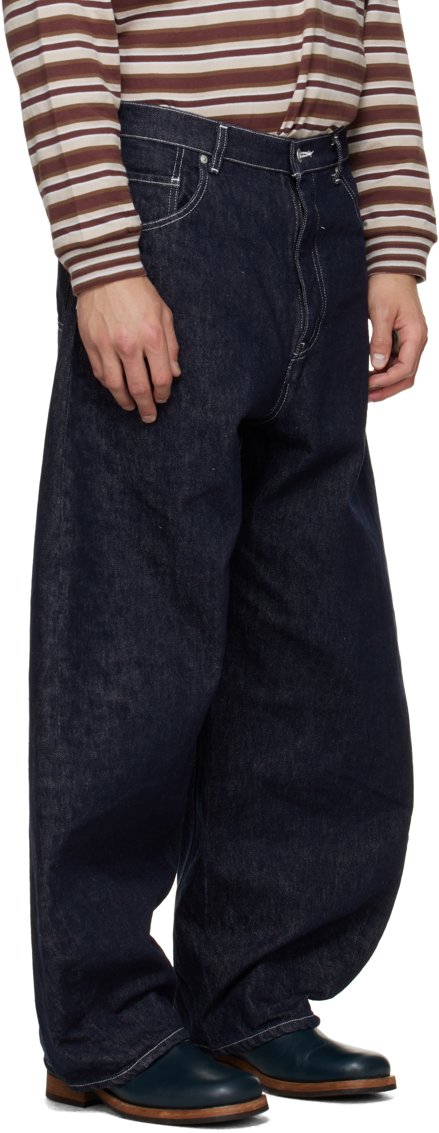 Comme des Garçons Homme: Navy Cotton Reactive Jeans | SSENSE