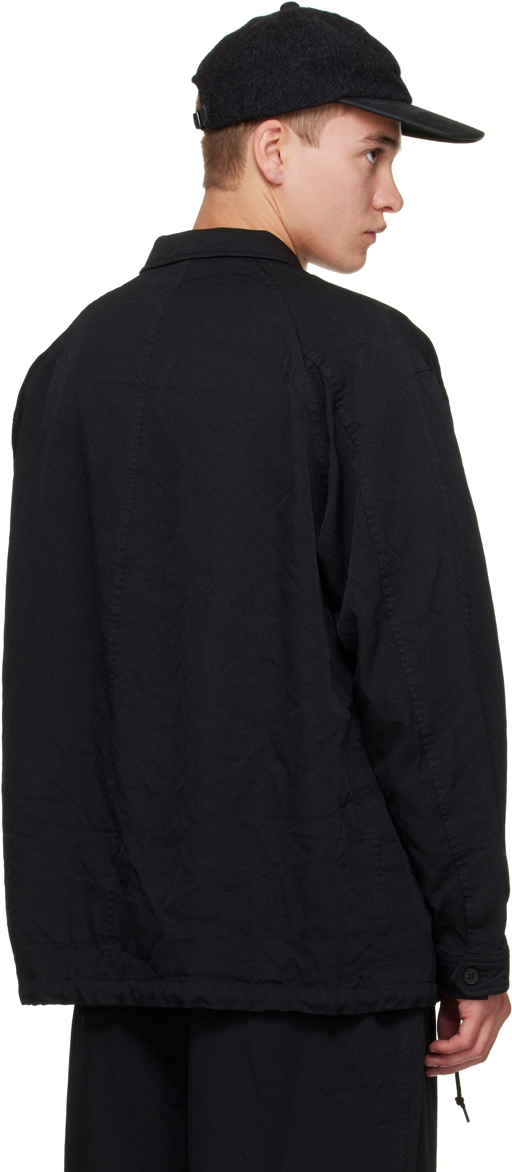Comme des Garçons Homme - 블랙 폴리에스터 서지 블레이저