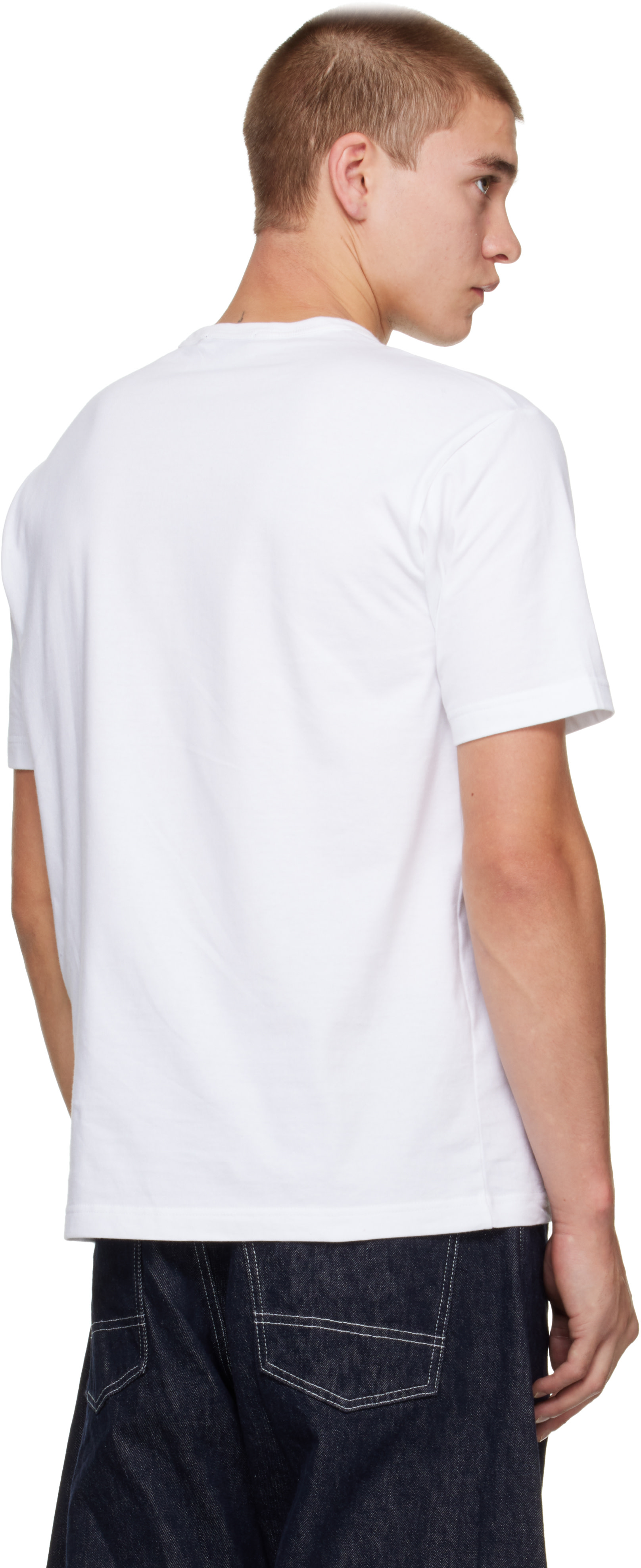 Comme des Garçons Homme: White 'Homme' Chest Logo Cotton T-shirt
