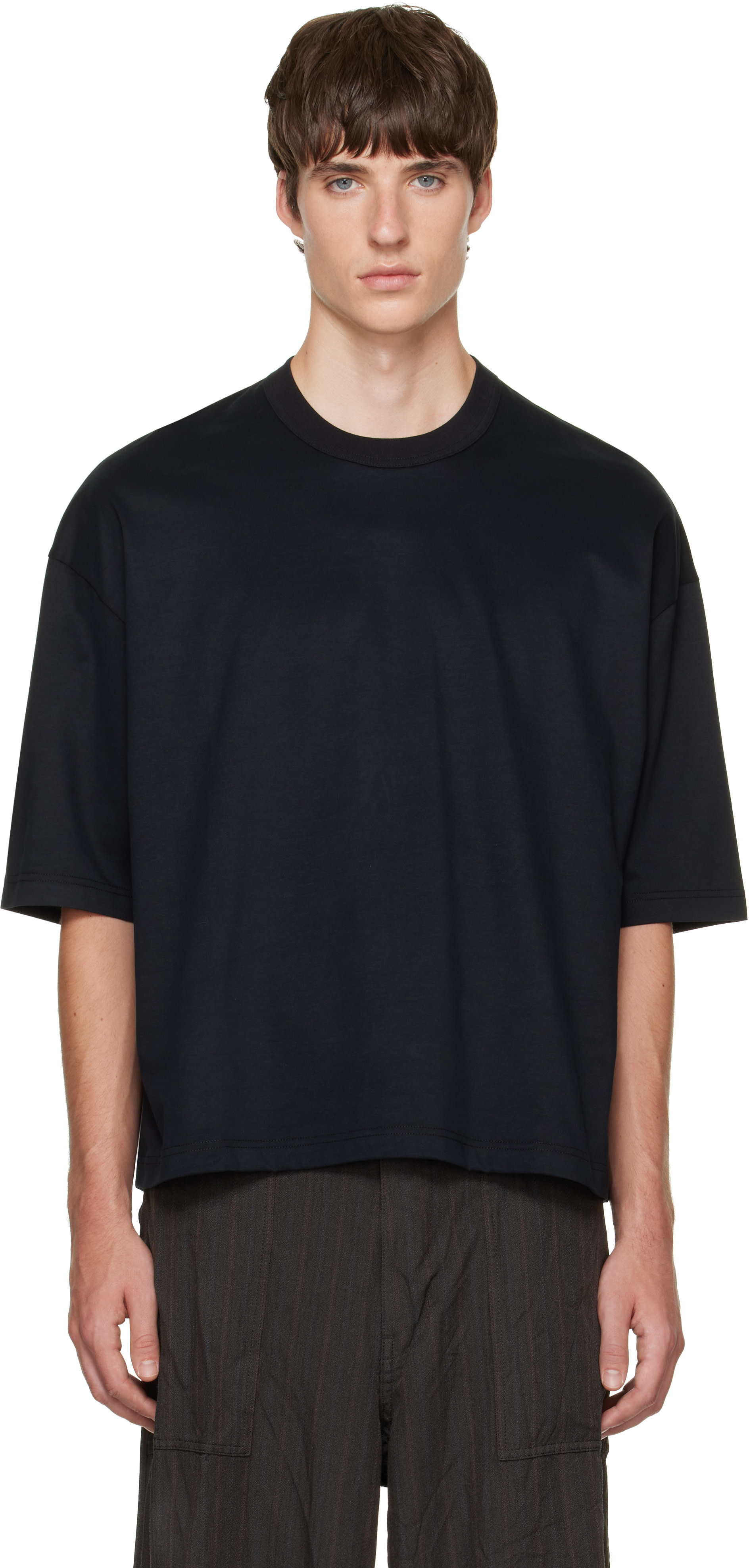 Comme des Garçons Homme: Black Cotton Jersey Slightly Brushed T