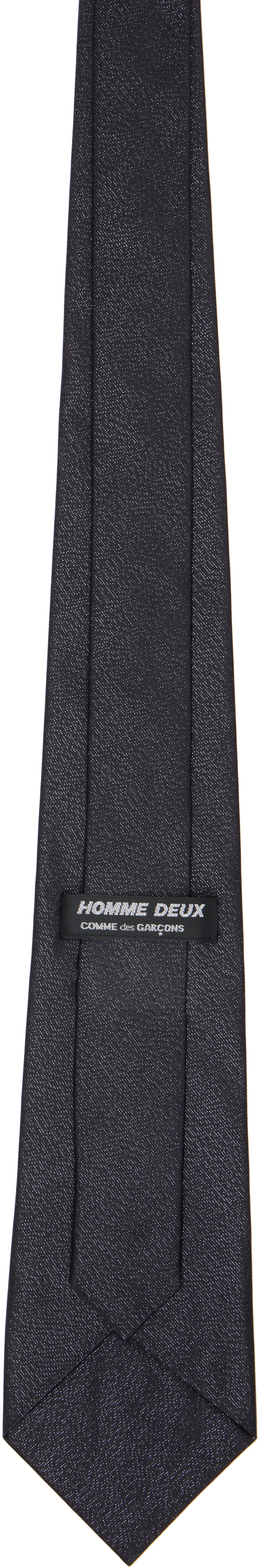 【美品】COMME des GARCONS HOMME DEUX ネクタイ Comme des Garçons Homme Deux: ブラック Glitter ネクタイ | SSENSE 日本