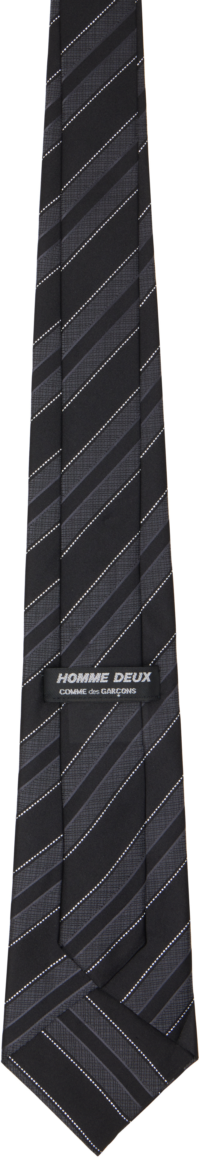 Comme des Garçons Homme Deux: ブラック シルクラメ ストライプ