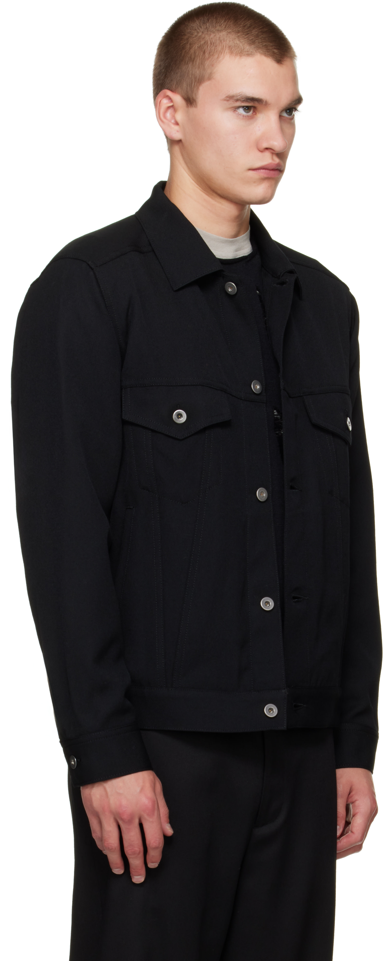 Comme des Garçons Homme Deux: ブラック Woollen トラッカー