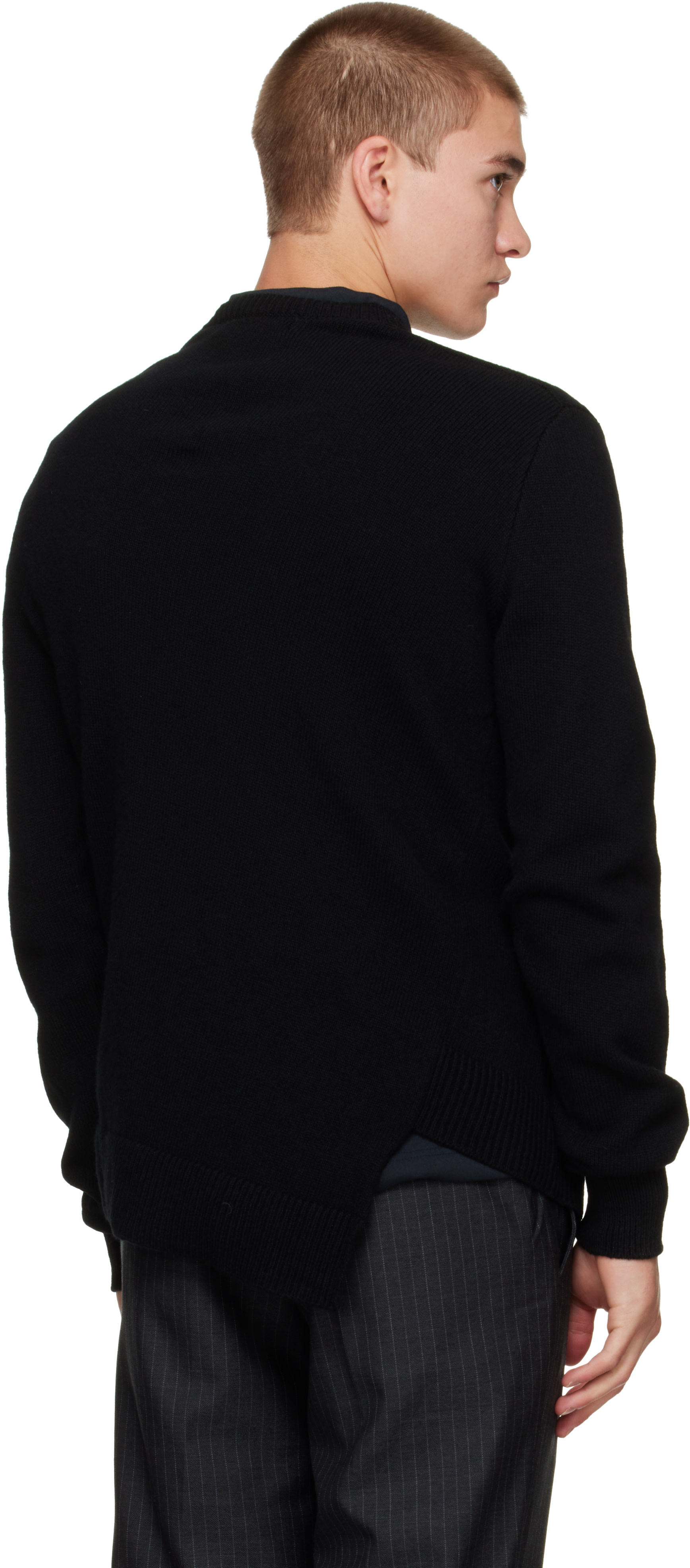 Comme des Garçons Homme Deux: ブラック ウール セーター | SSENSE 日本