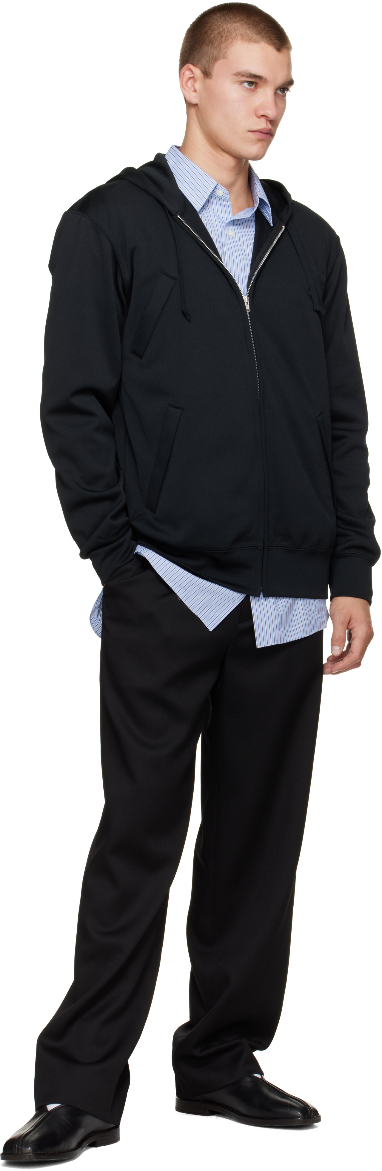 Comme des Garçons Homme Deux: Black Four Pocket Hoodie | SSENSE