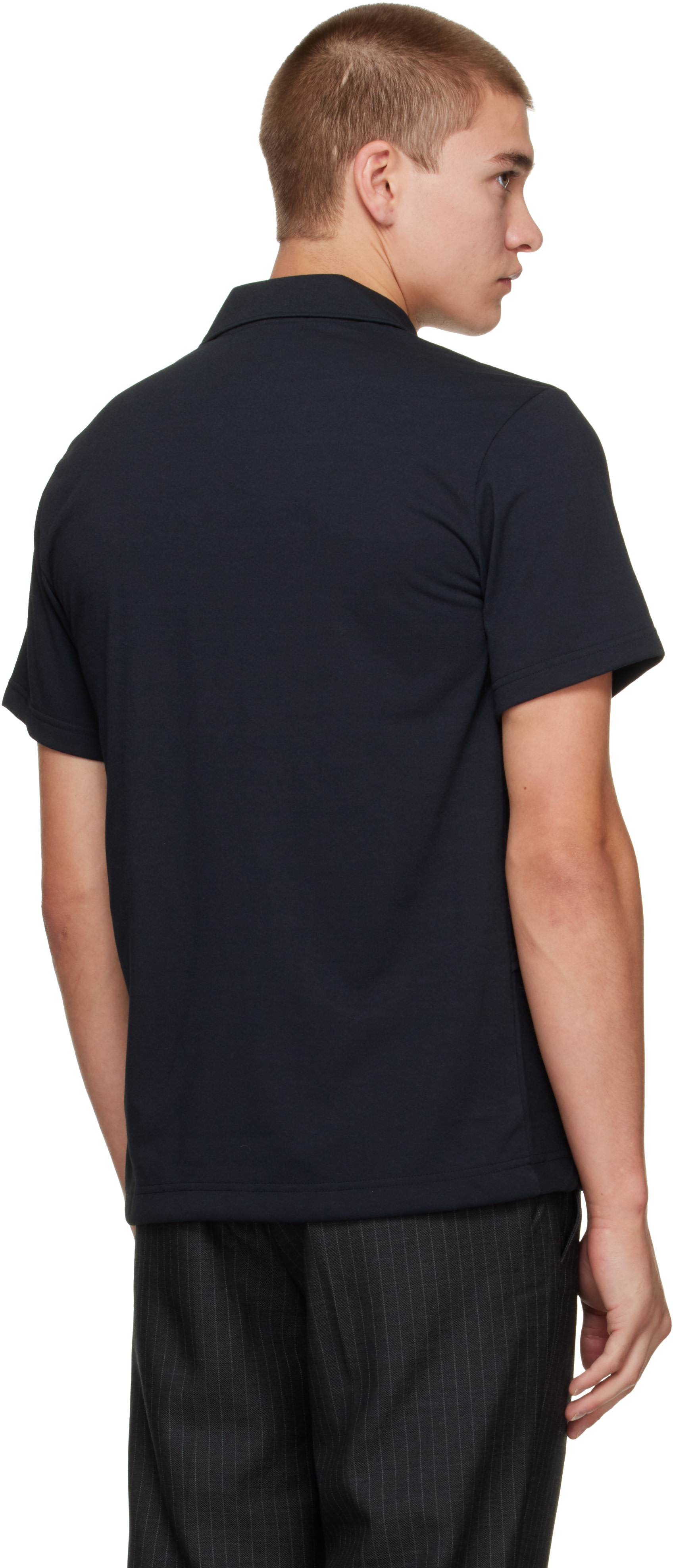 Comme des Garçons Homme Deux: ブラック Diagonal Seam ポロシャツ