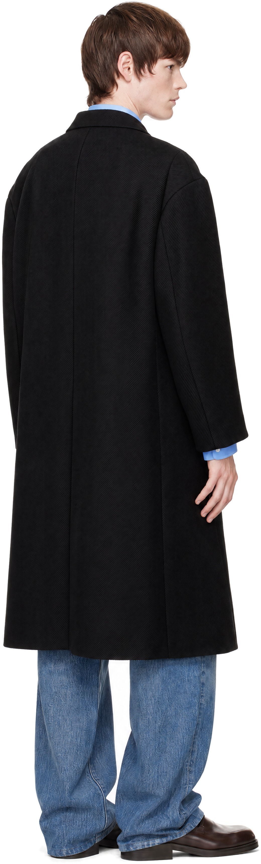 SOSHIOTSUKI - Black Open Placket Classic Drill Coat