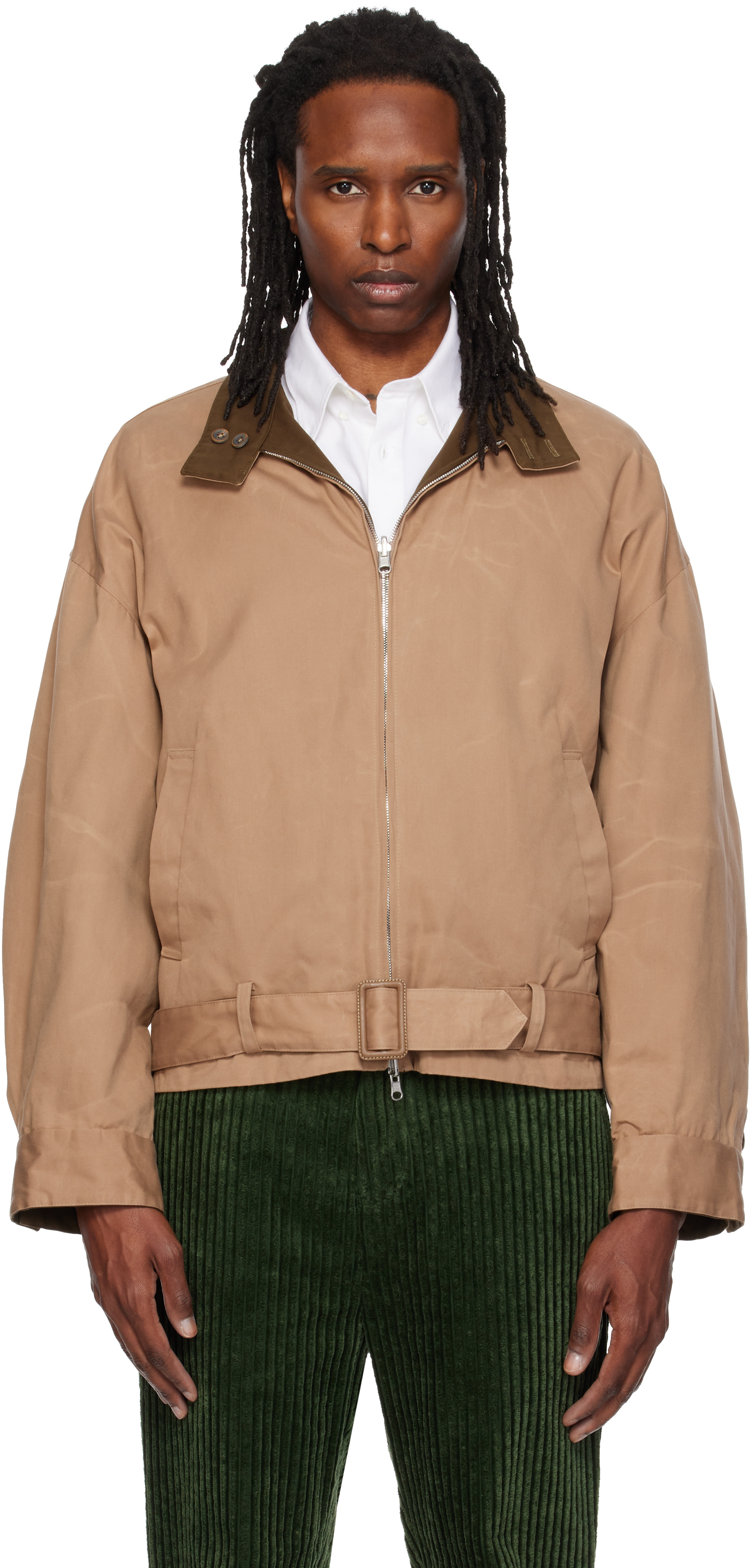SOSHIOTSUKI - Blouson réversible beige en coton ciré