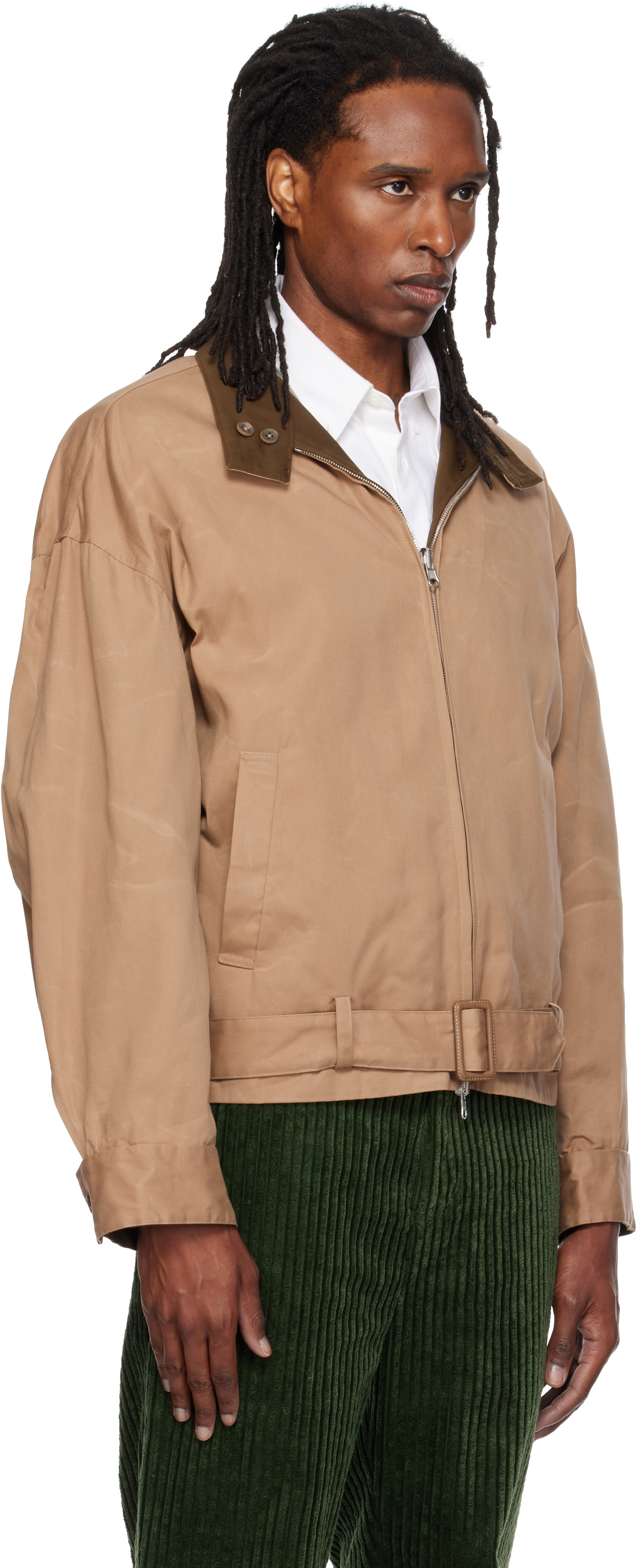 SOSHIOTSUKI - Blouson réversible beige en coton ciré