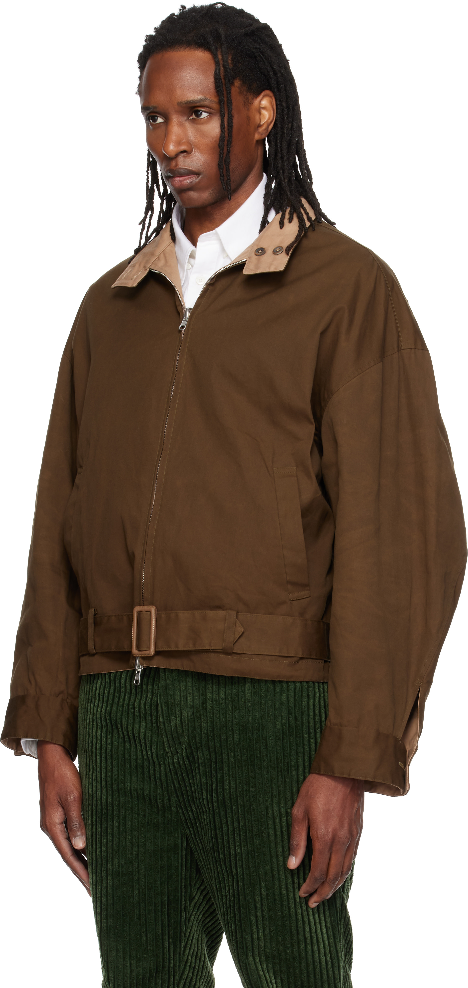 SOSHIOTSUKI - Blouson réversible beige en coton ciré