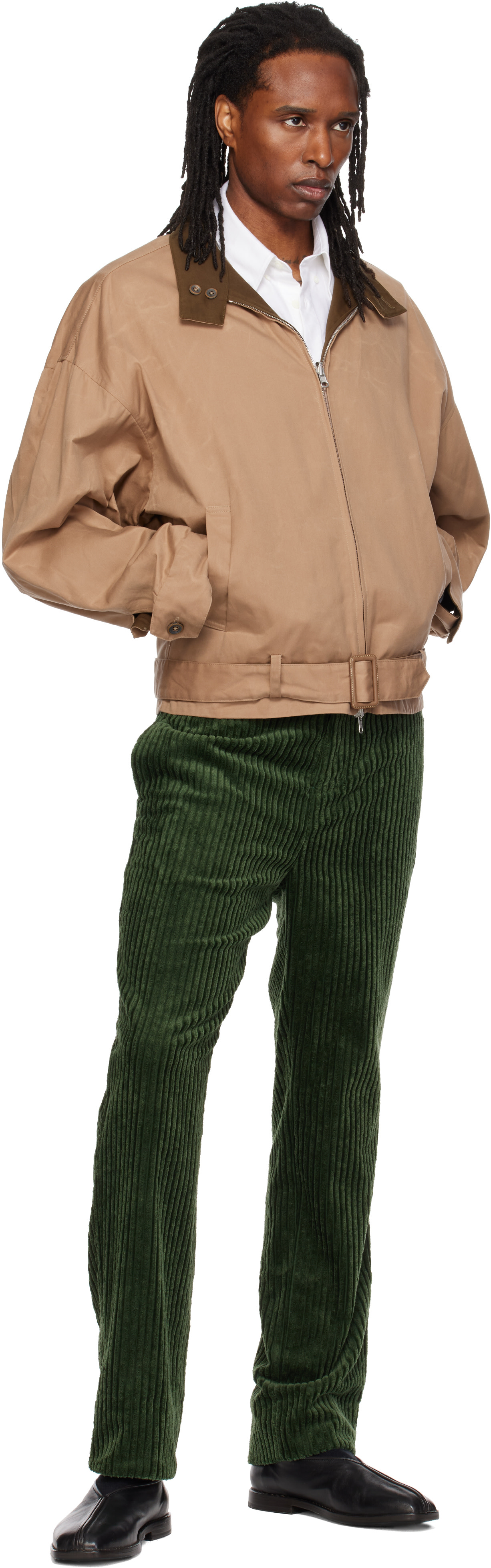 SOSHIOTSUKI - Blouson réversible beige en coton ciré
