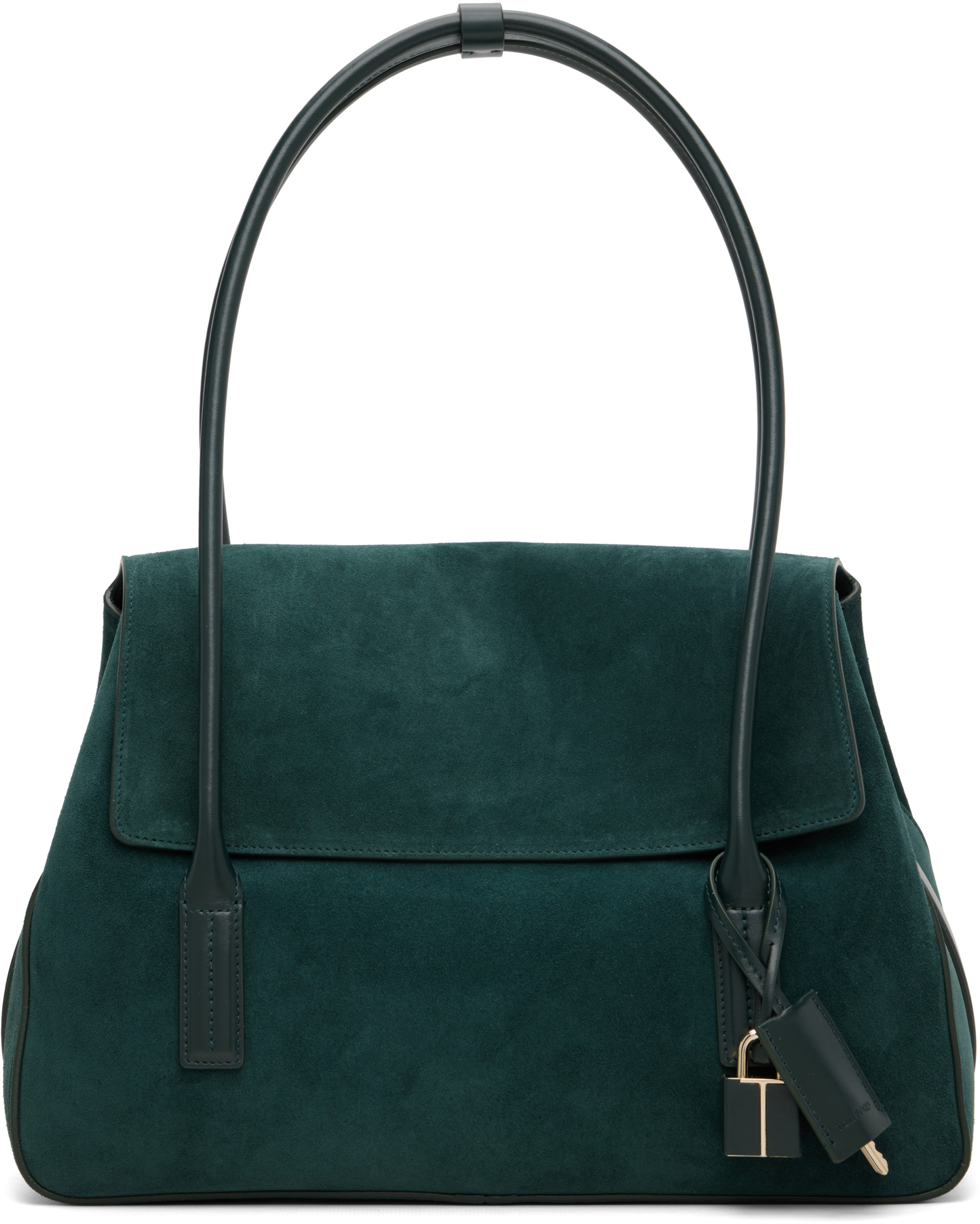 TOM FORD - Green Suede Leather Eclipse Medium Tote