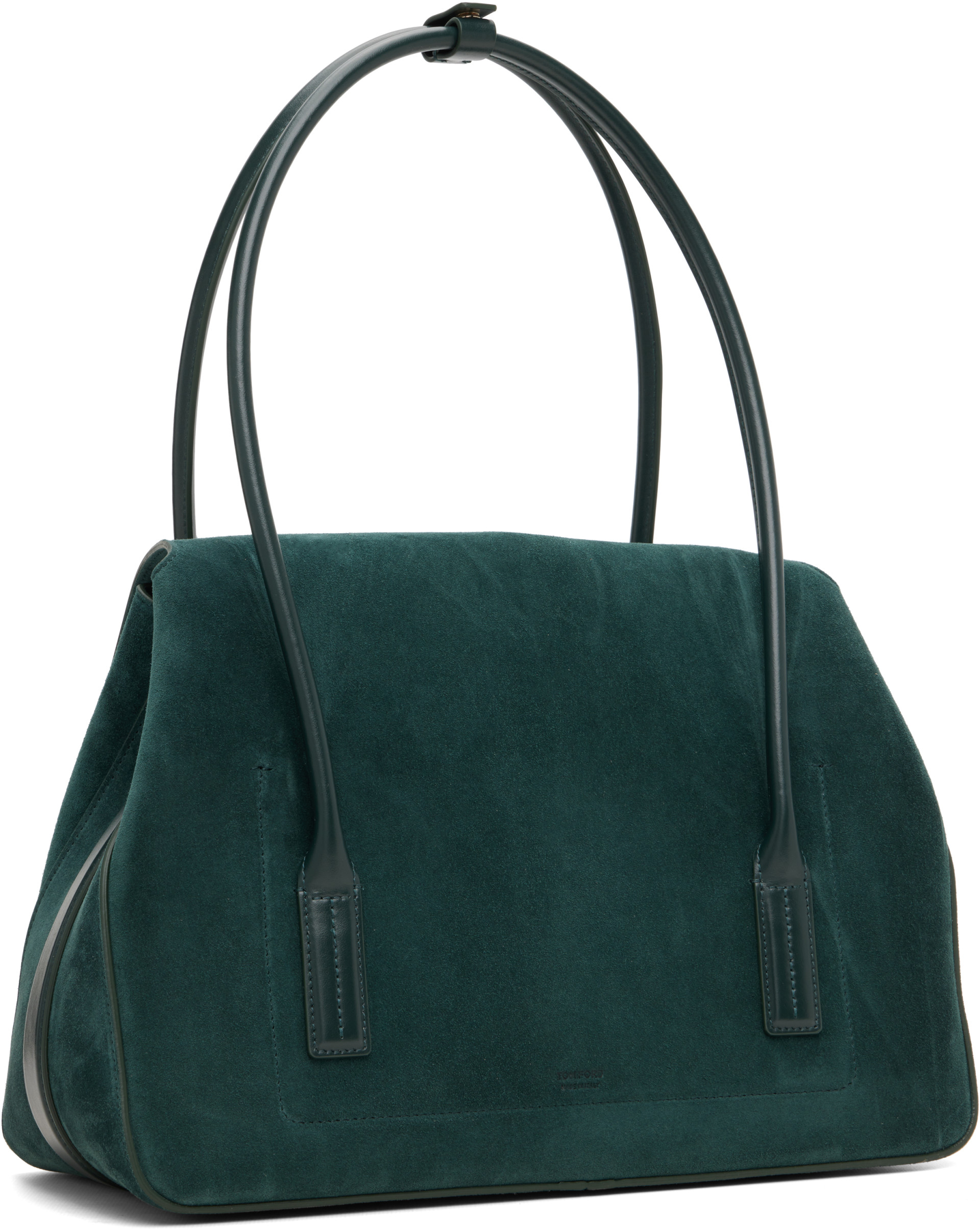 TOM FORD - Green Suede Leather Eclipse Medium Tote