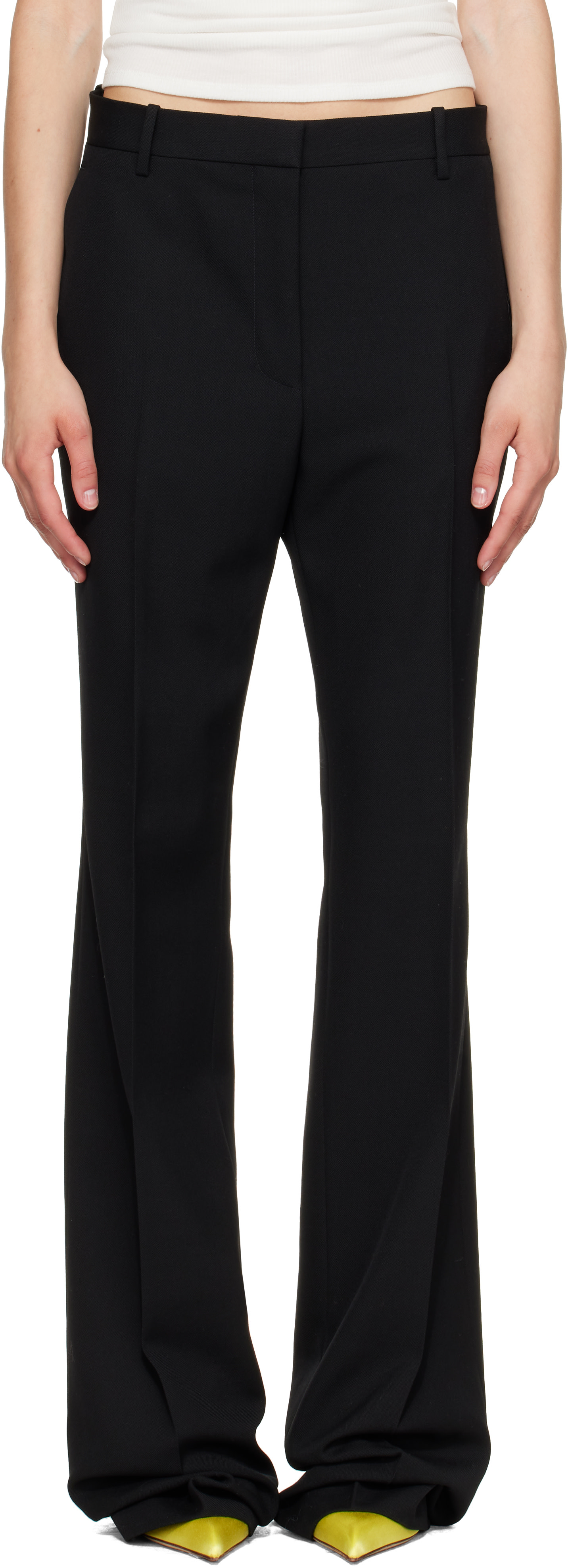 TOM FORD: Black Sharp Tailored Straight Boyfriend Trousers | SSENSE