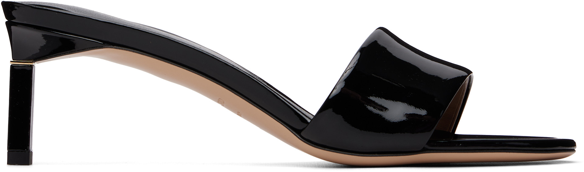 TOM FORD ブラック ハイヒール TOM FORD: Black Patent Leather Mule Heeled Sandals | SSENSE