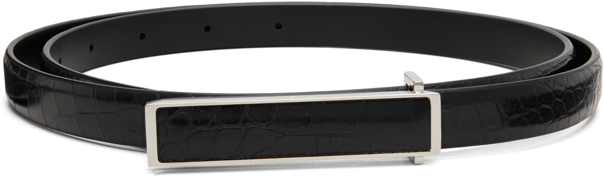 TOM FORD - Black Soft Printed Croc Leather Insert Belt