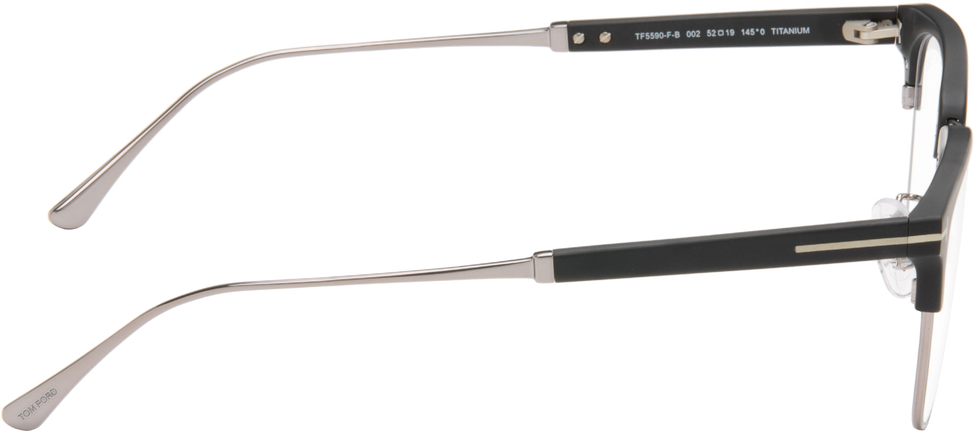 TOM FORD - Black & Silver Blue Block Browline Blue Light Optical Glasses