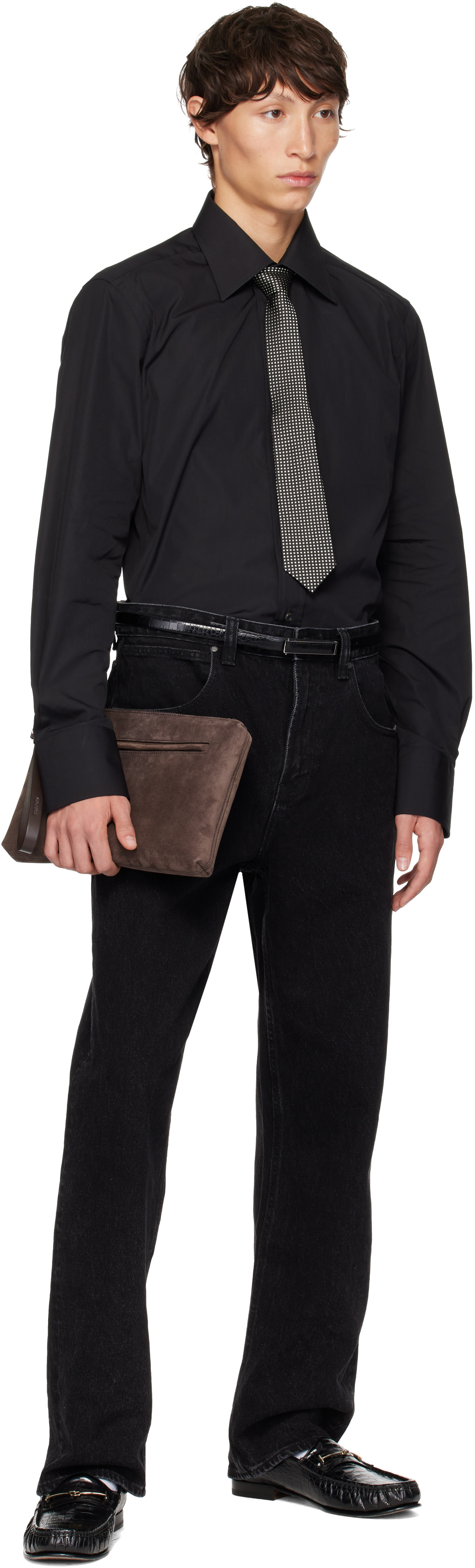 TOM FORD - Black Silk Jacquard Tie