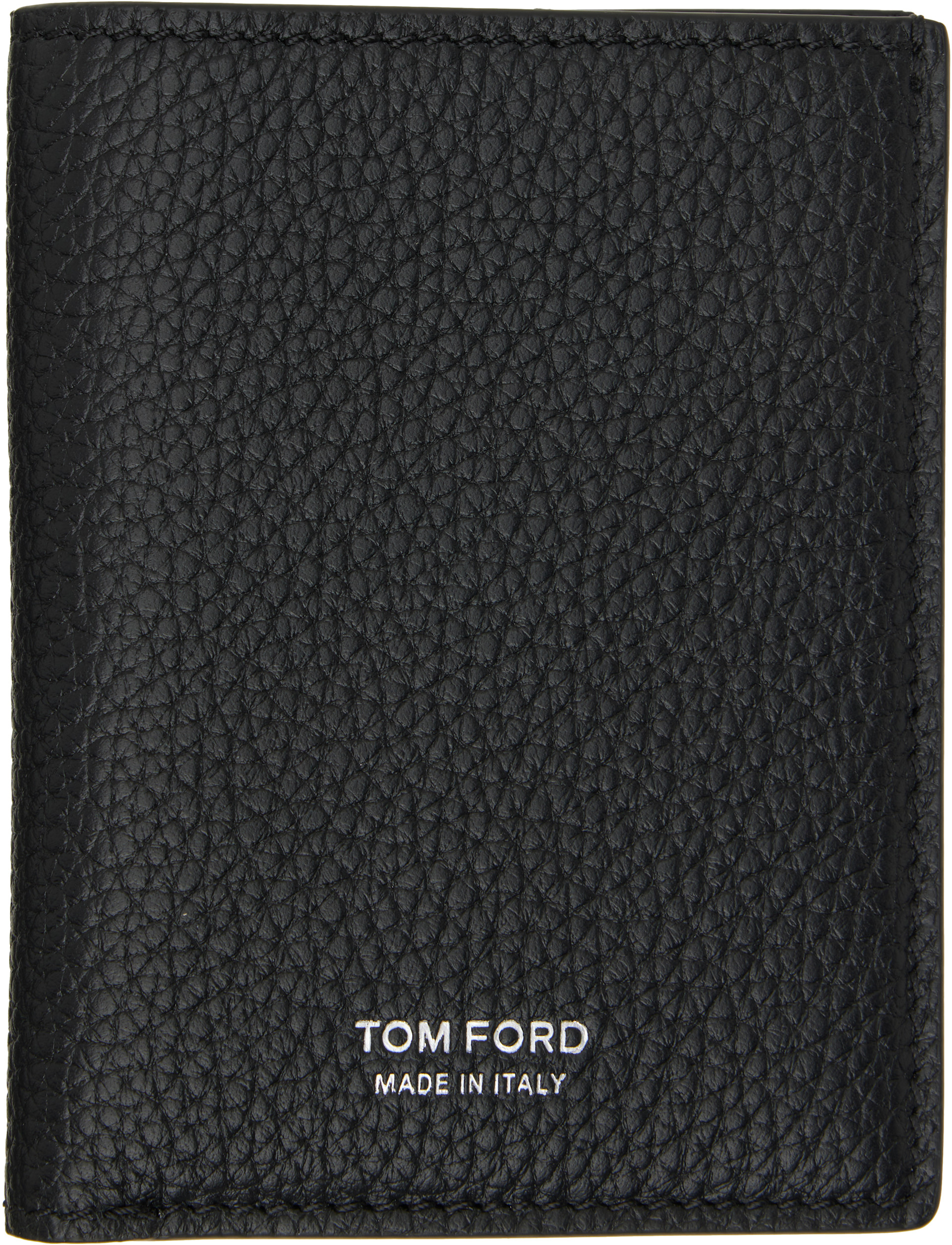 TOM FORD - 블랙 그레인 가죽 폴딩 카드 지갑