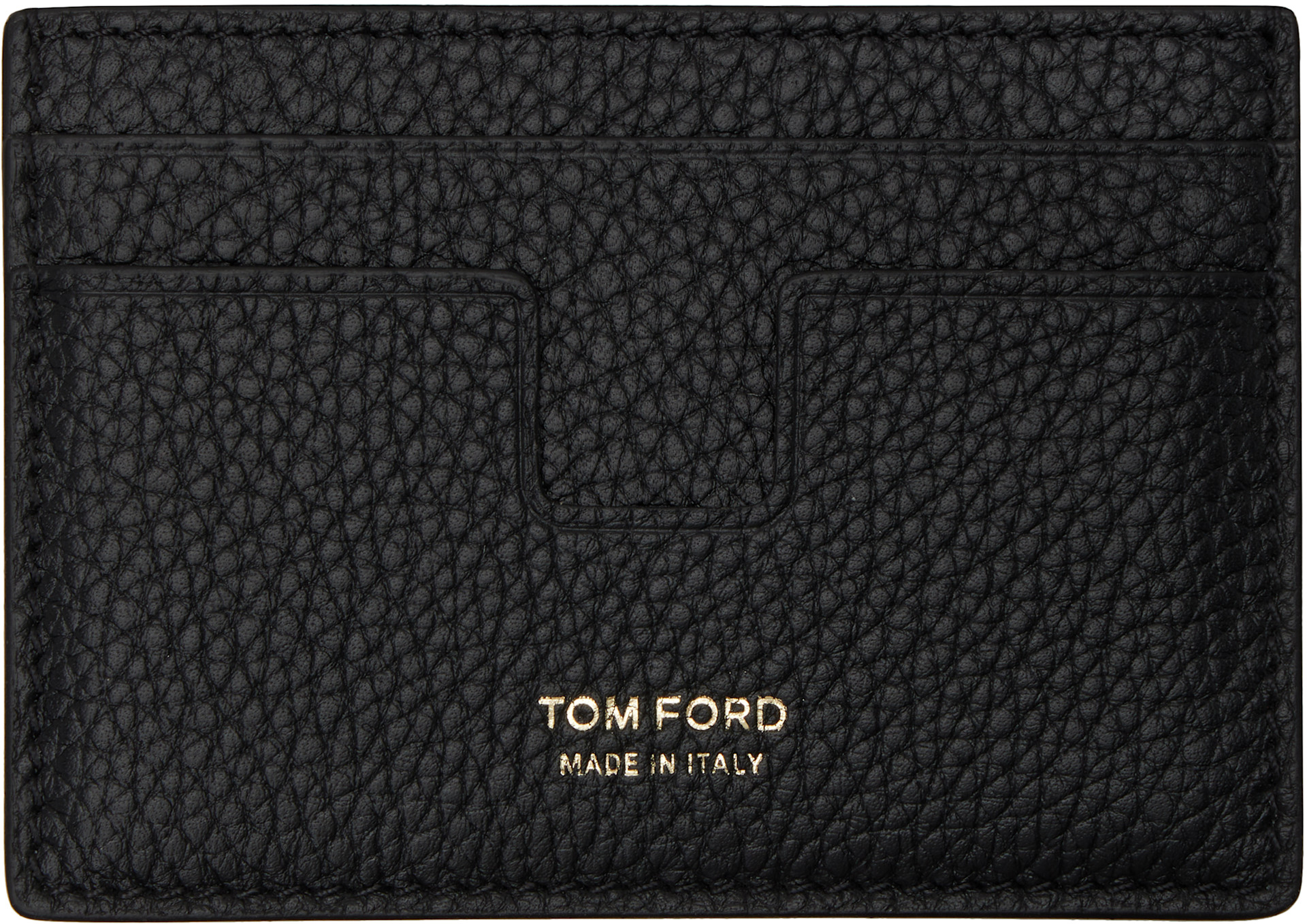 TOM FORD: ブラック ソフトグレインレザー マネークリップ カード