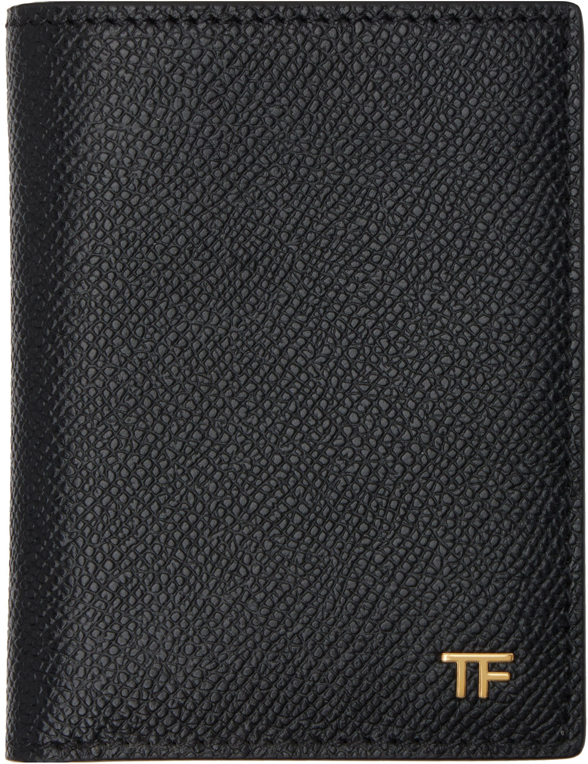 TOM FORD: ブラック スモール グレインレザー 二つ折りカードケース
