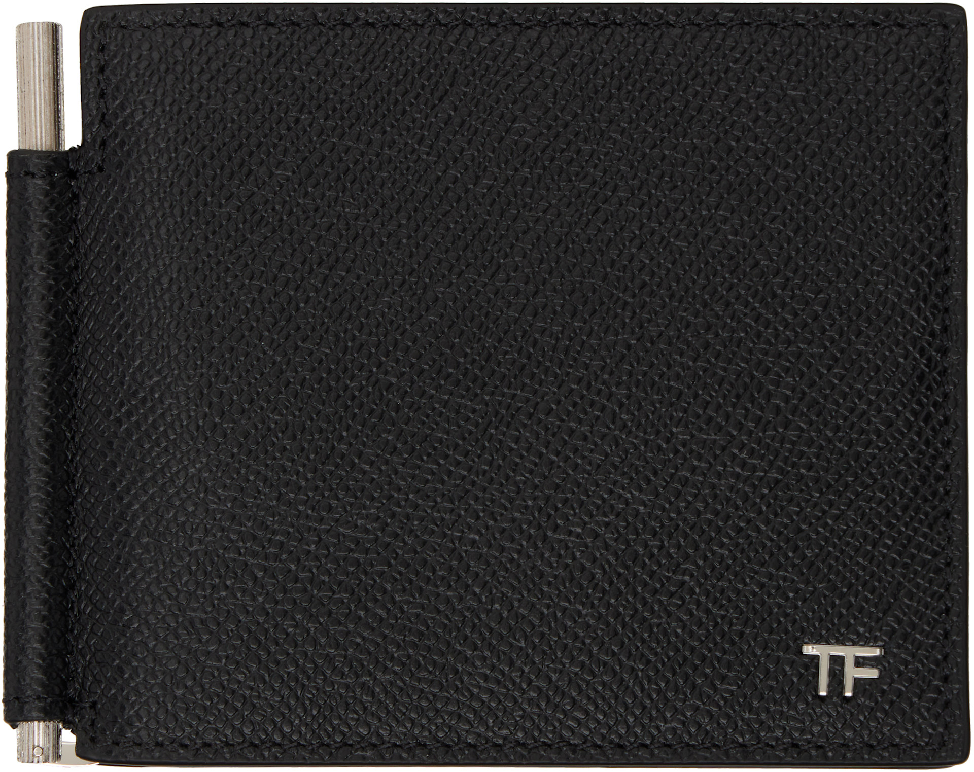 TOM FORD マネークリップ レザー ブラック TOM FORD: ブラック スモール グレインレザー マネークリップ